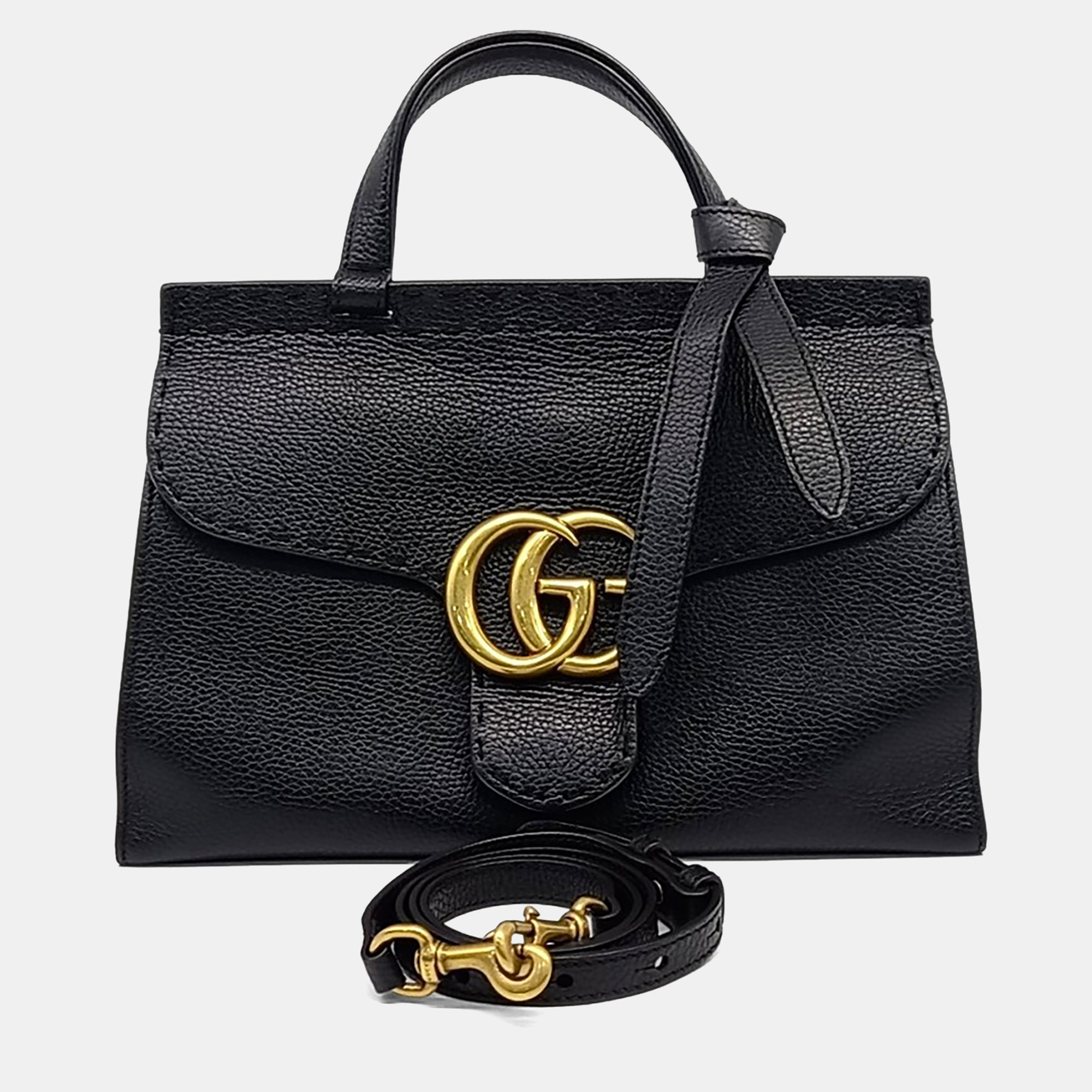 

Gucci Black Leather Gg Marmont Tote And Shoulder Bag