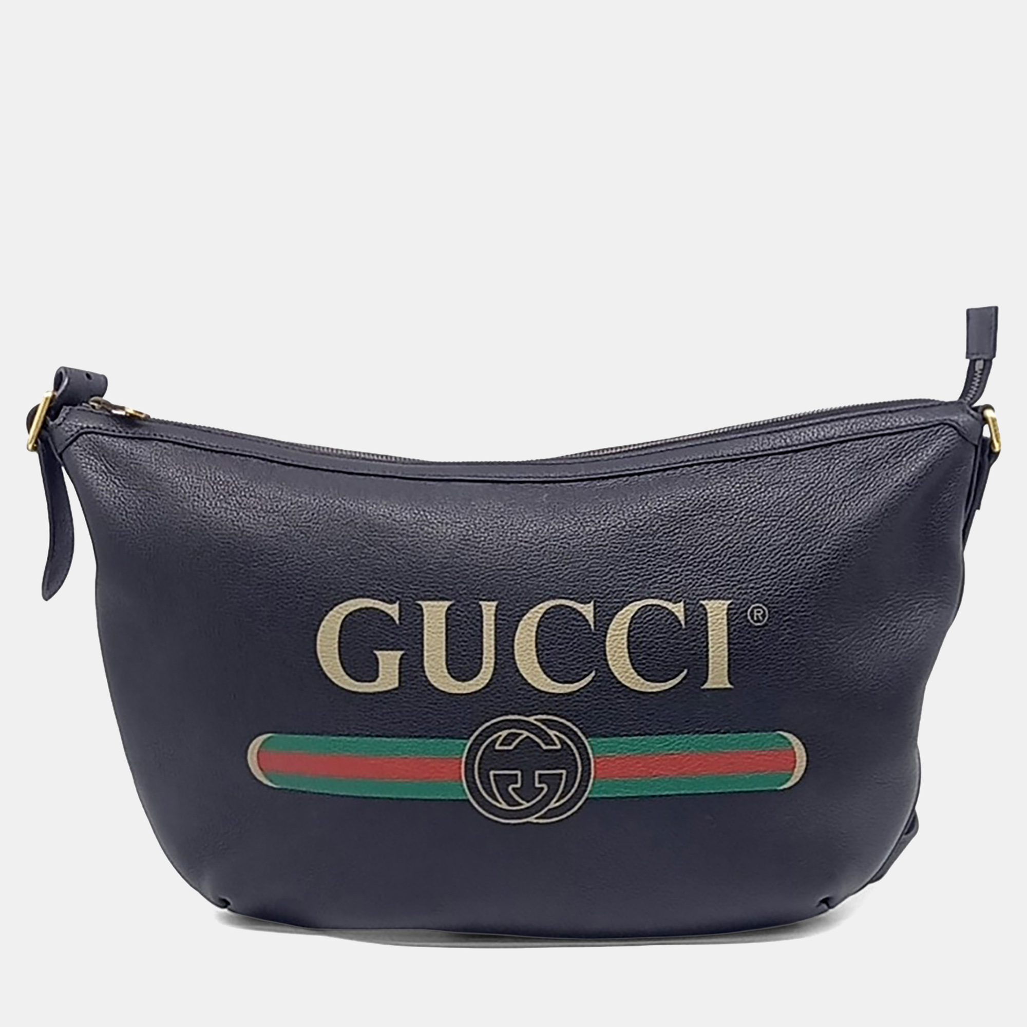 

Gucci Black Leather Half Moon Hobo Bag