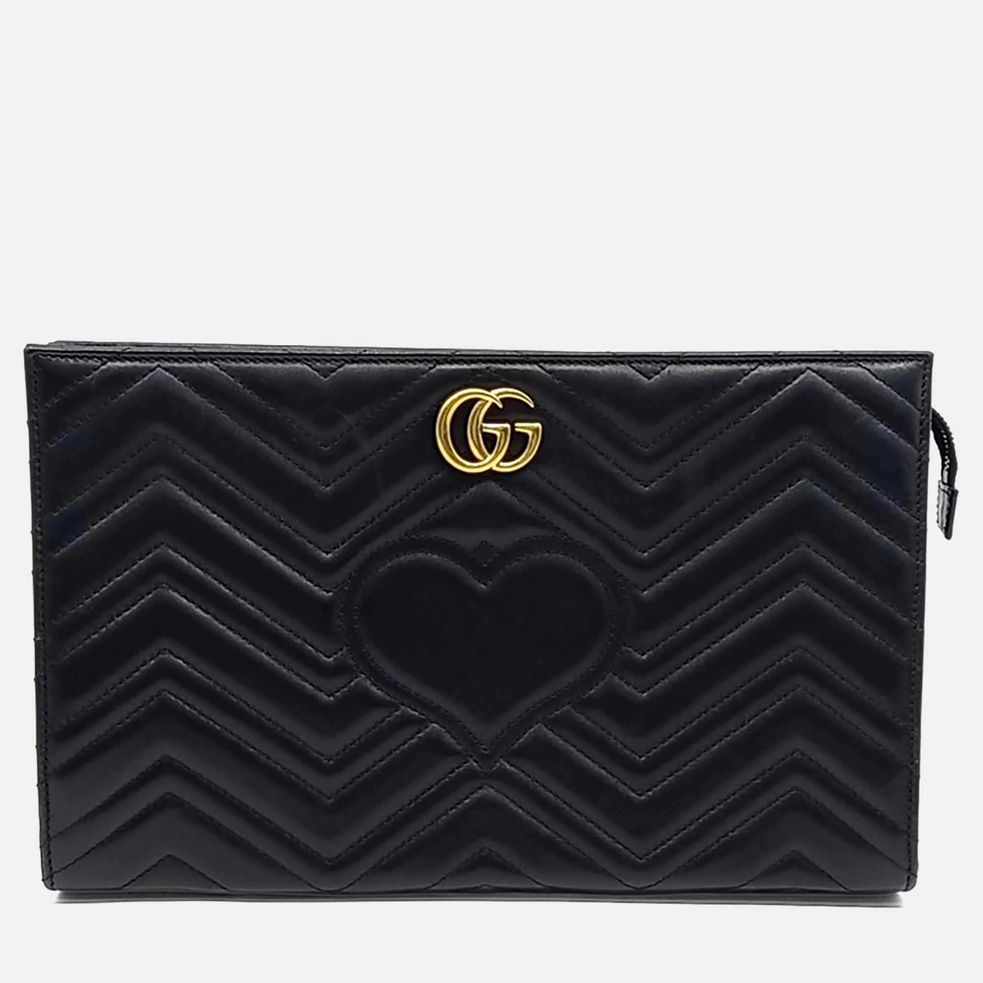 

Gucci Black Leather Marmont Matelasse Clutch