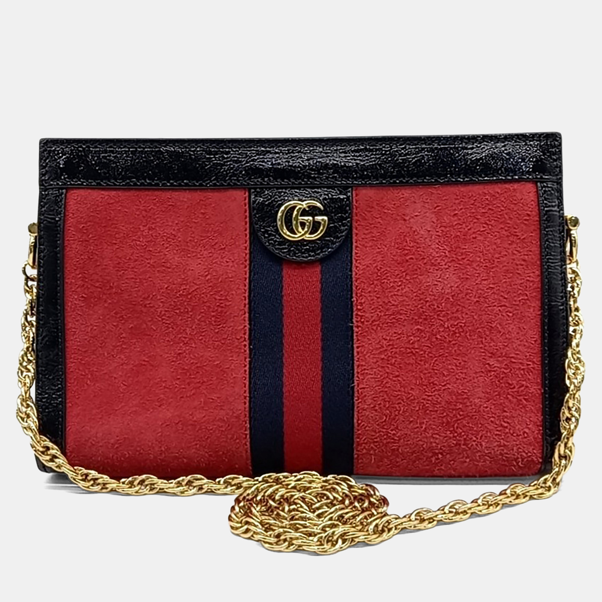 

Gucci Black Red Suede Ophidia Gg Shoulder Bag