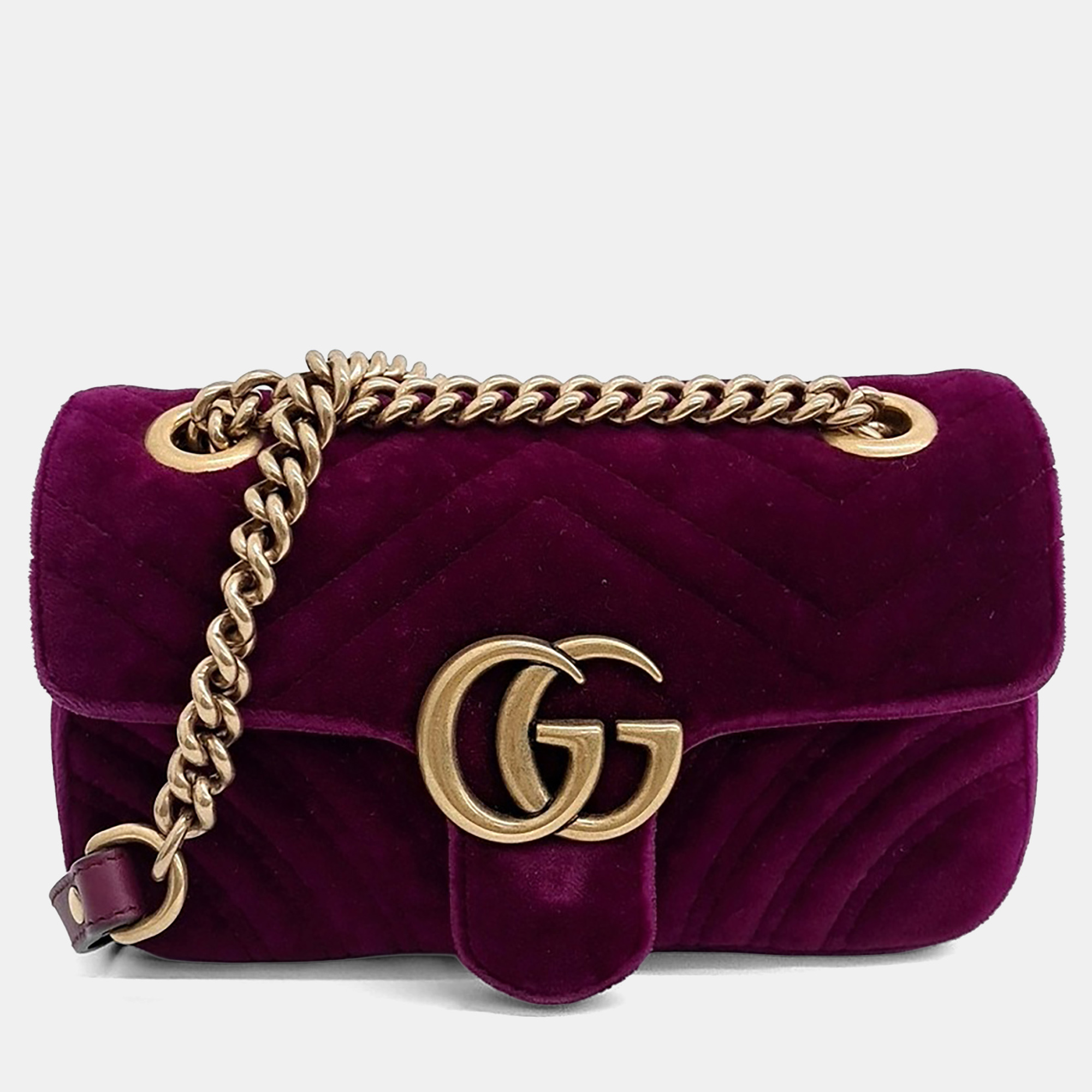 

Gucci Purple Velvet Velvet Matrasse Mini Shoulder Bag