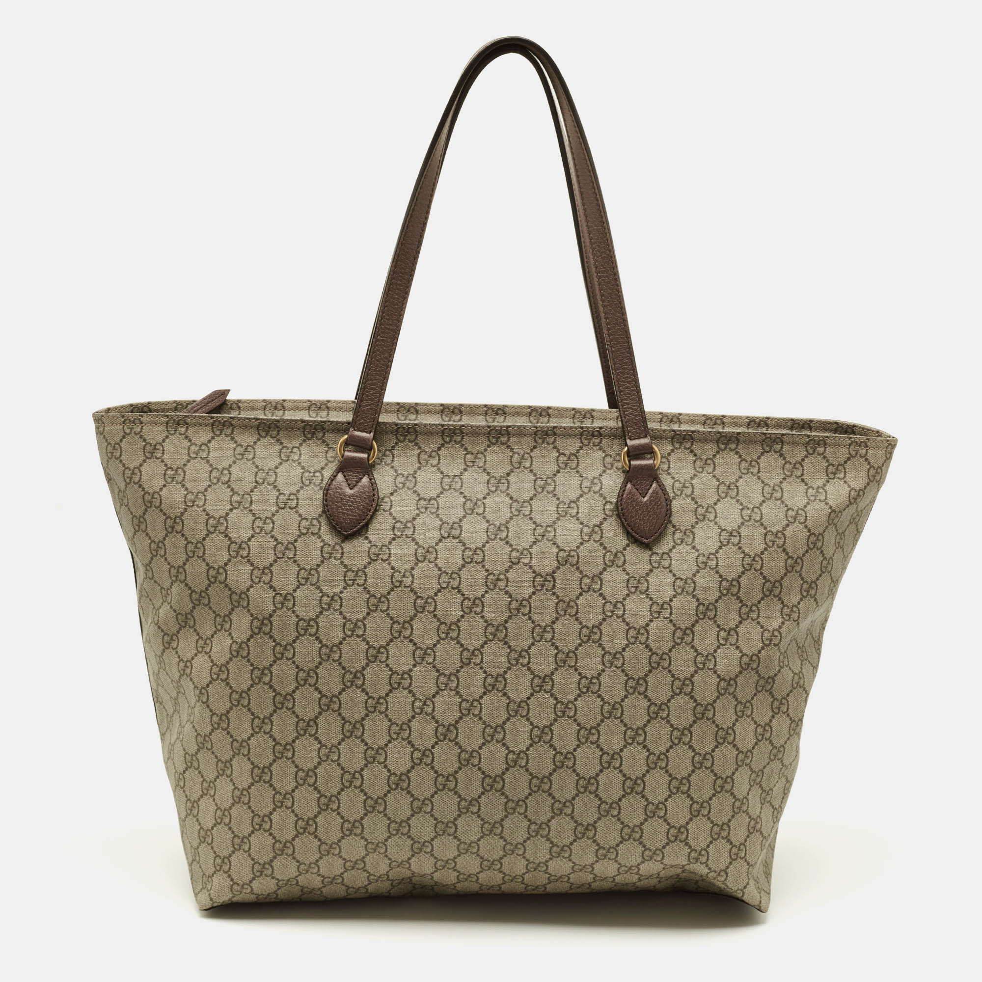 

Gucci Top Zip Beige GG Supreme Canvas Tote