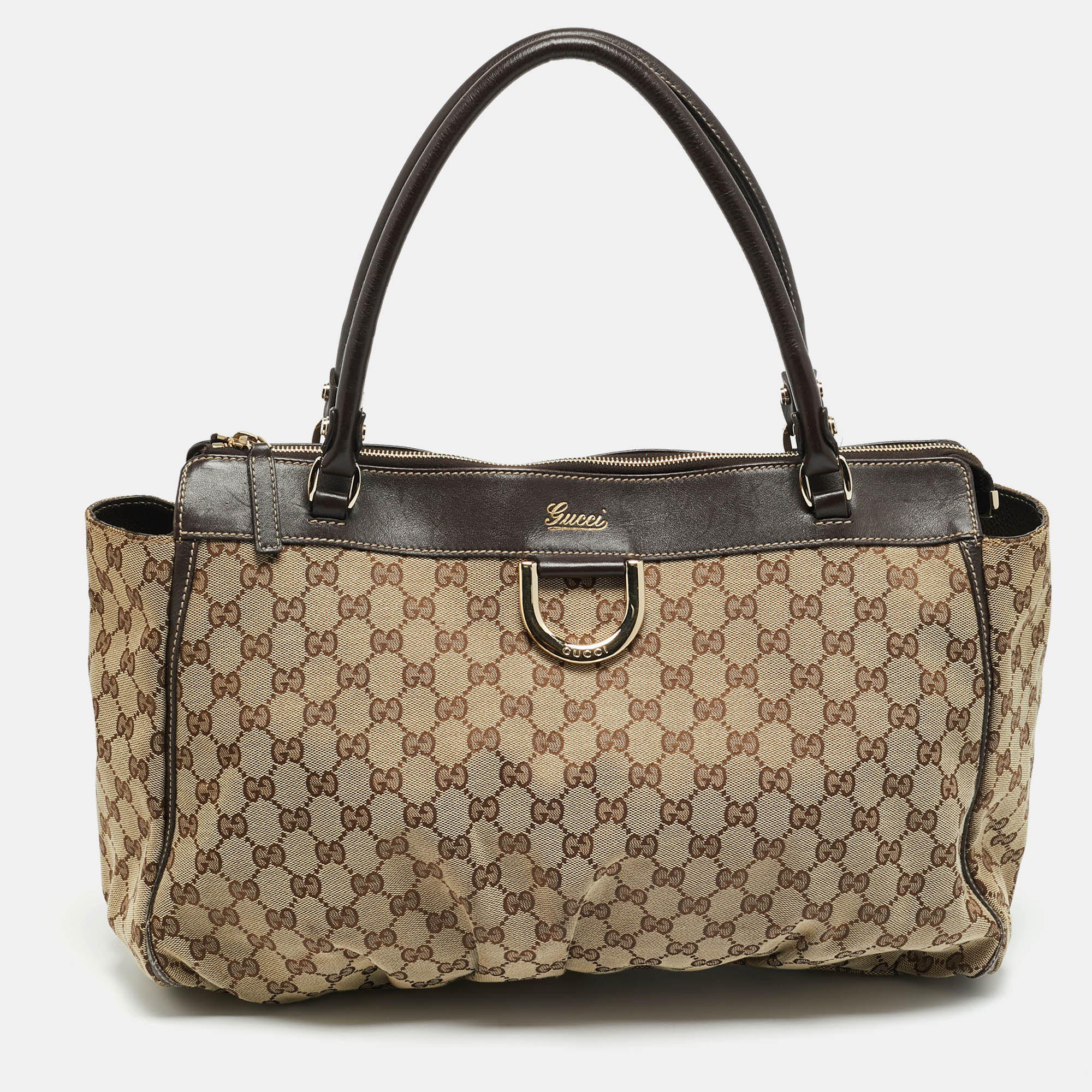 

Gucci Abbey  Dark Brown/Beige GG Canvas Tote