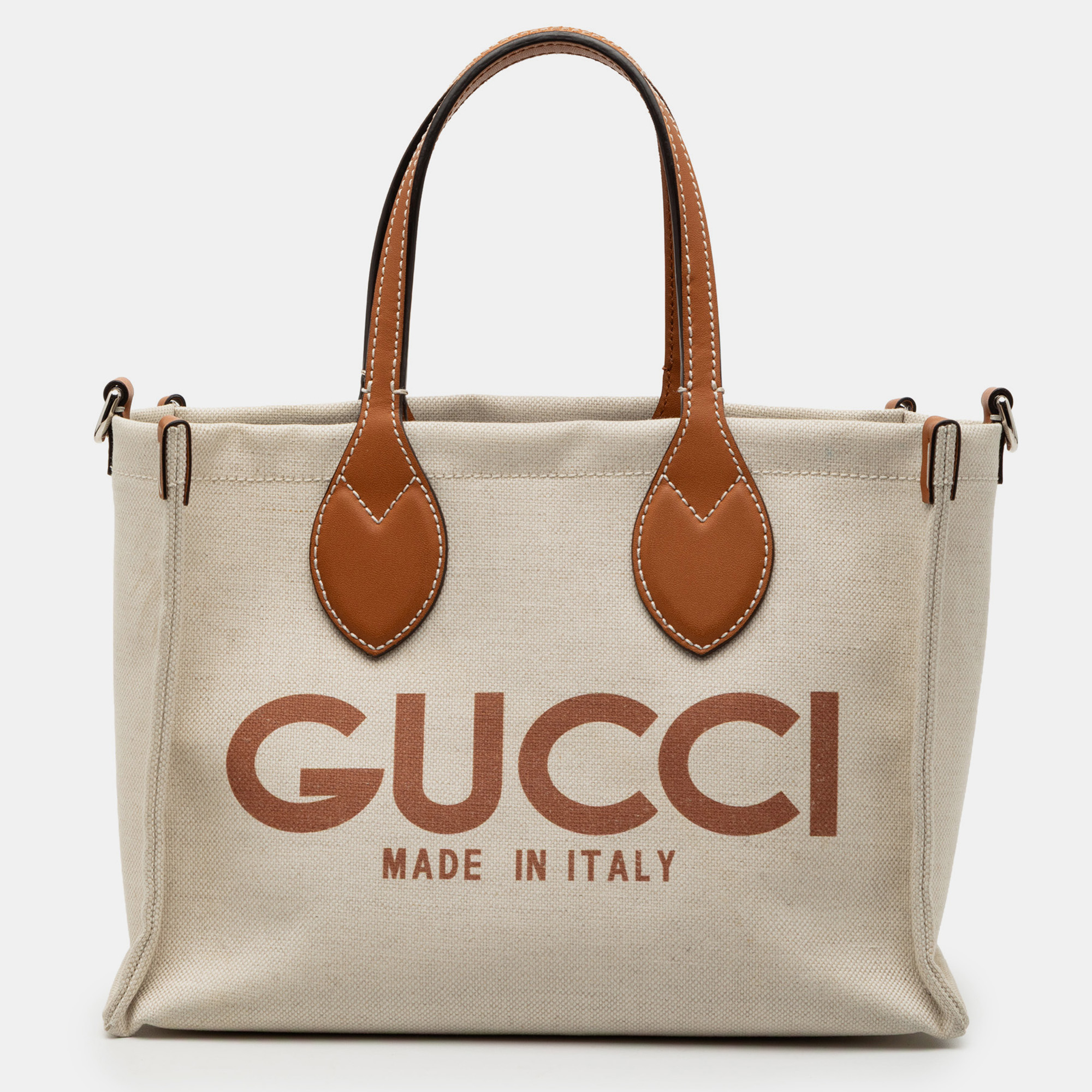 

Gucci Brown Medium Canvas Logo Tote