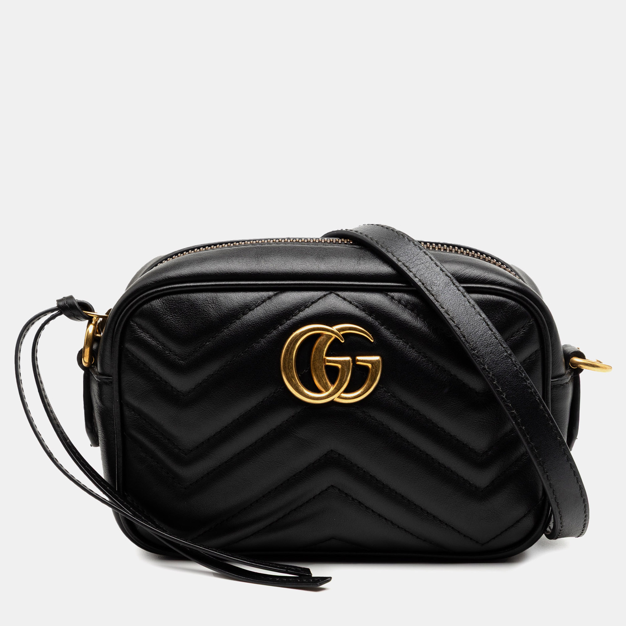 

Gucci Black Mini GG Marmont Matelasse Leather Crossbody