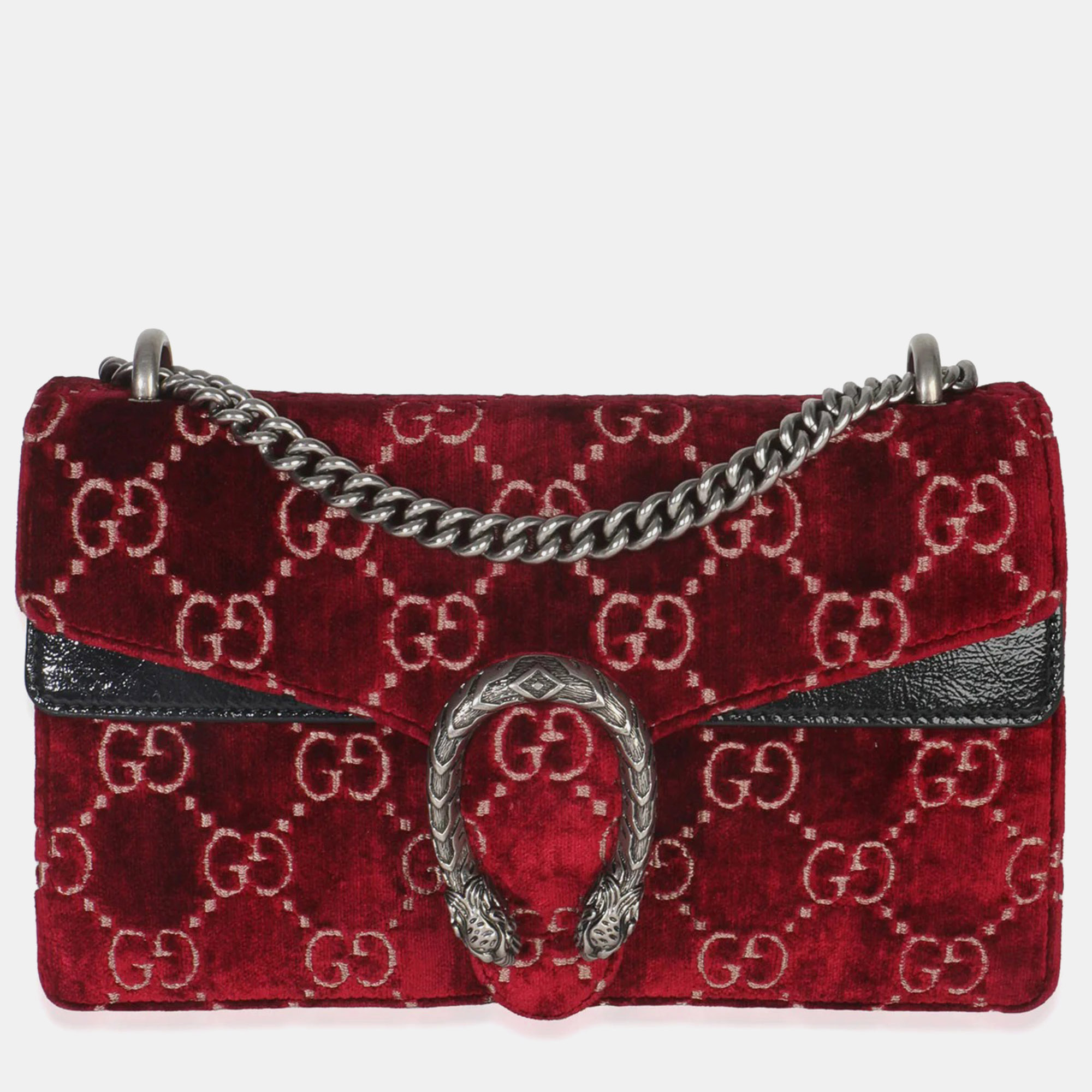 

Gucci Red Cipria GG Velvet Medium Dionysus Bag