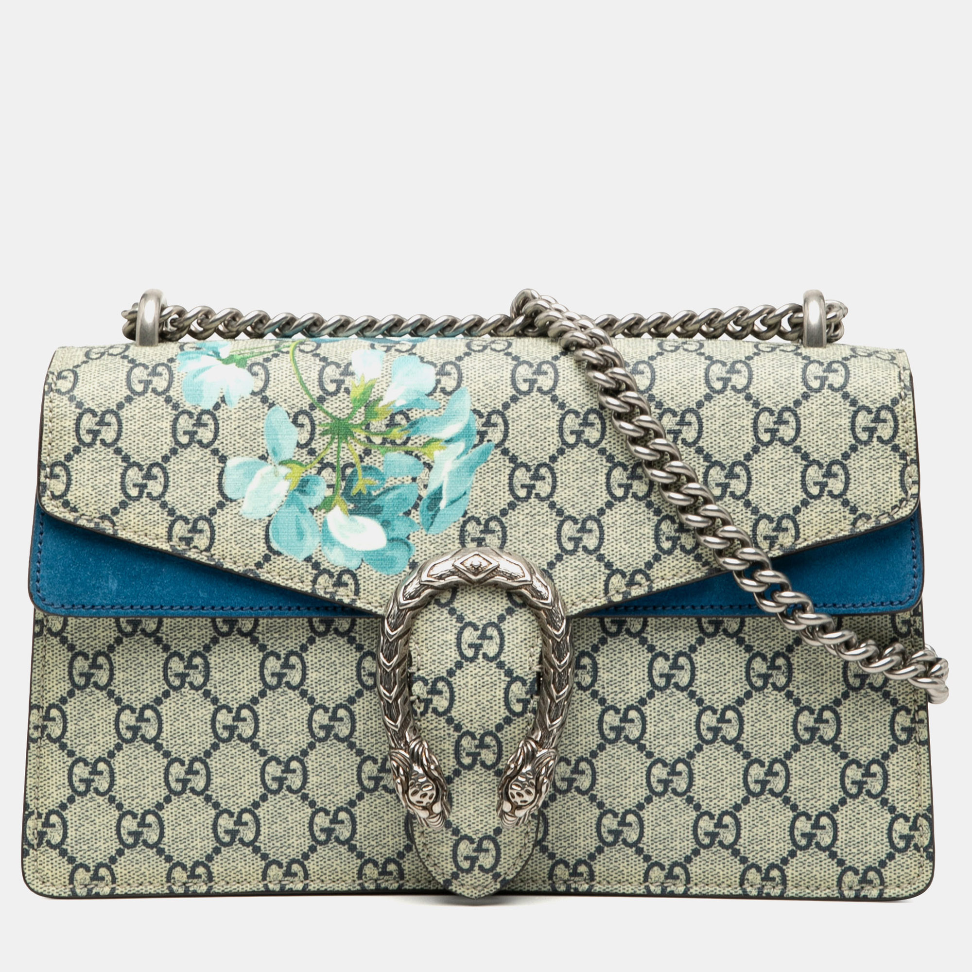 

Gucci Blue Brown Small GG Supreme Blooms Dionysus Shoulder Bag