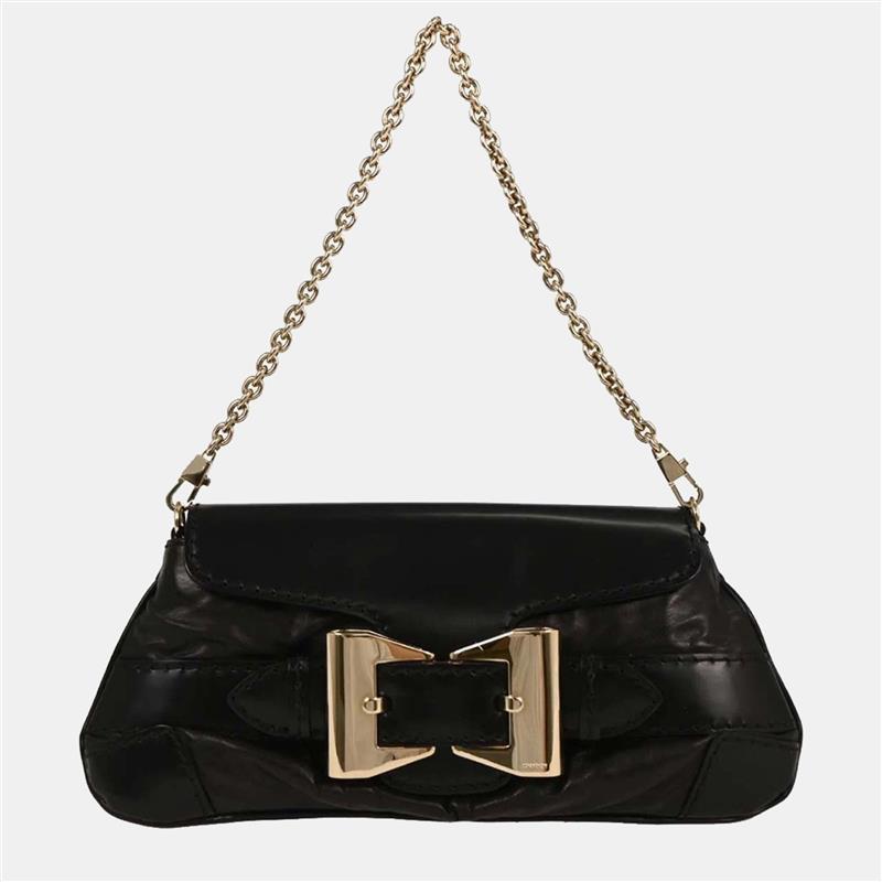 

Gucci Queen Chain Black Leather Shoulder Bag