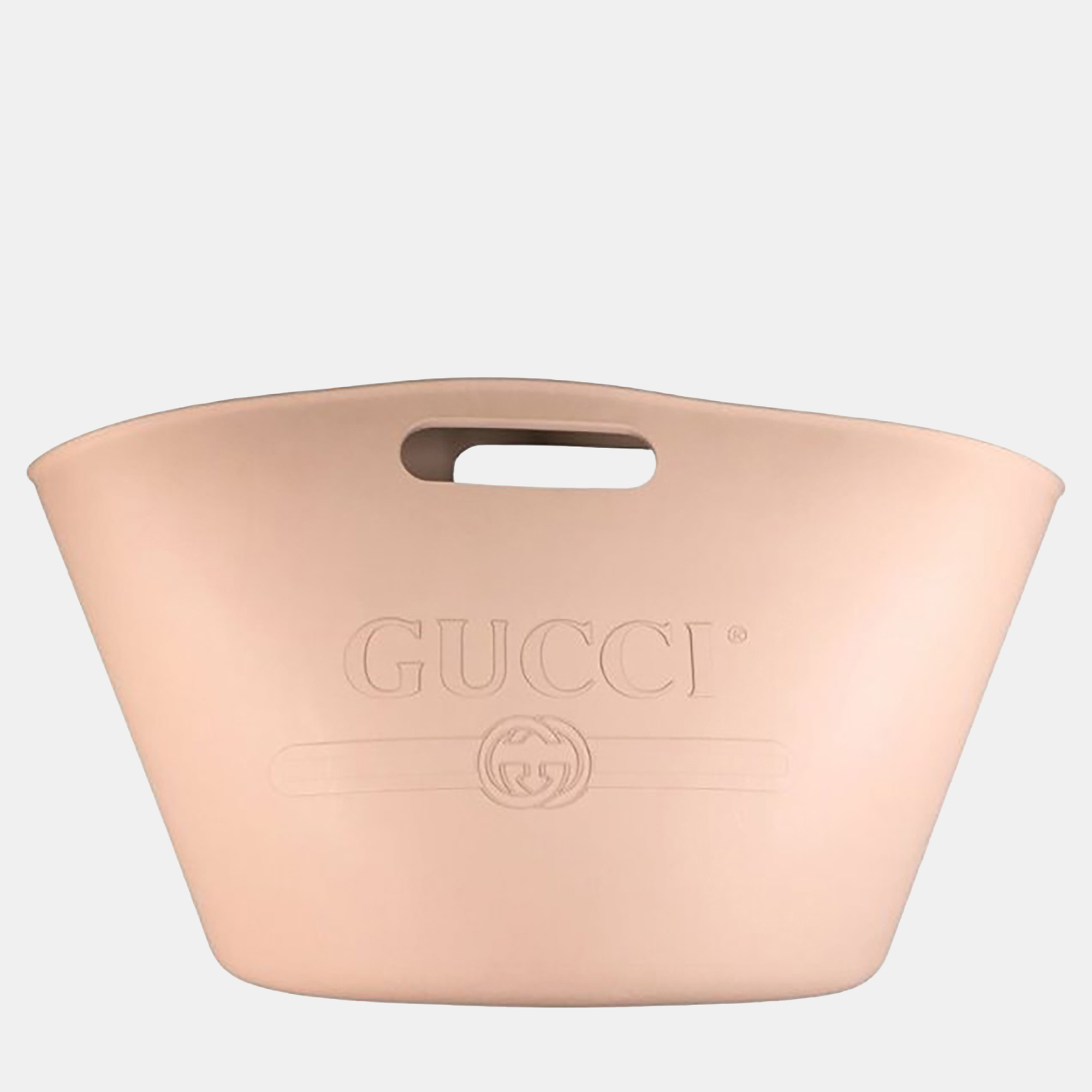 

Gucci Logo Oversized Rubber Tote Bag, Pink