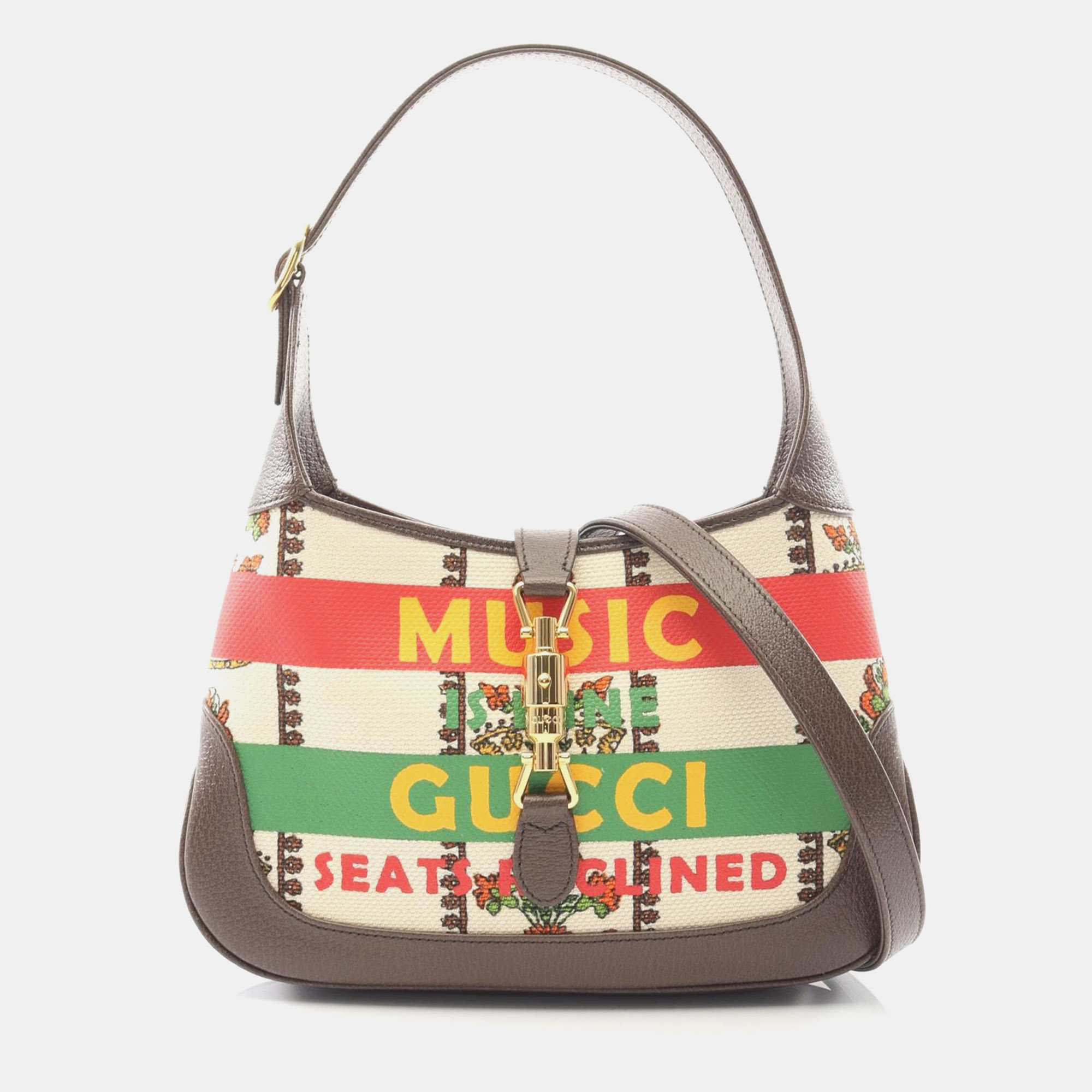 

Gucci Music is Mine Jackie 1961 Beige, Brown, Multicolor Canvas, Leather Hobo Bag