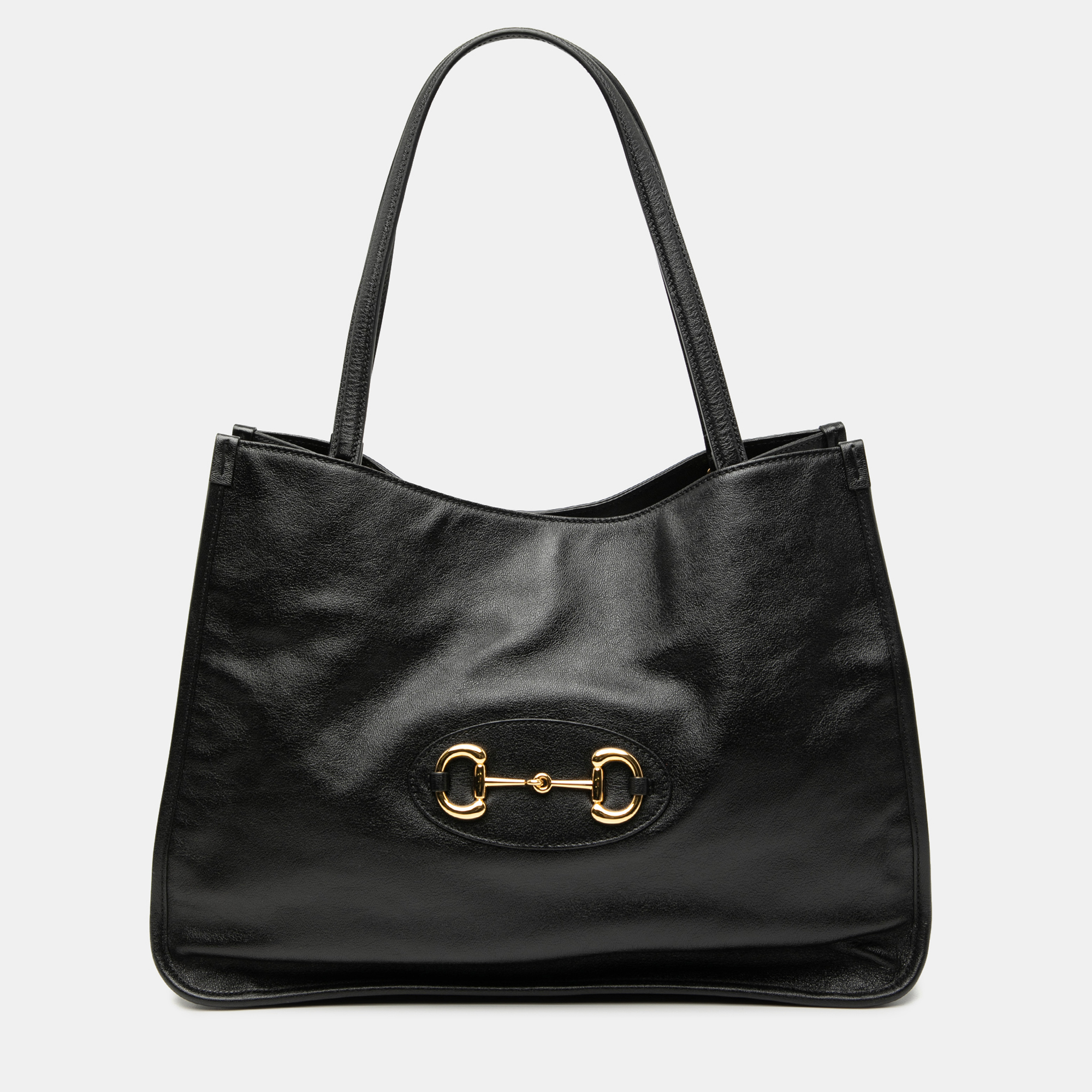 

Gucci Black Medium Leather Horsebit 1955 Tote