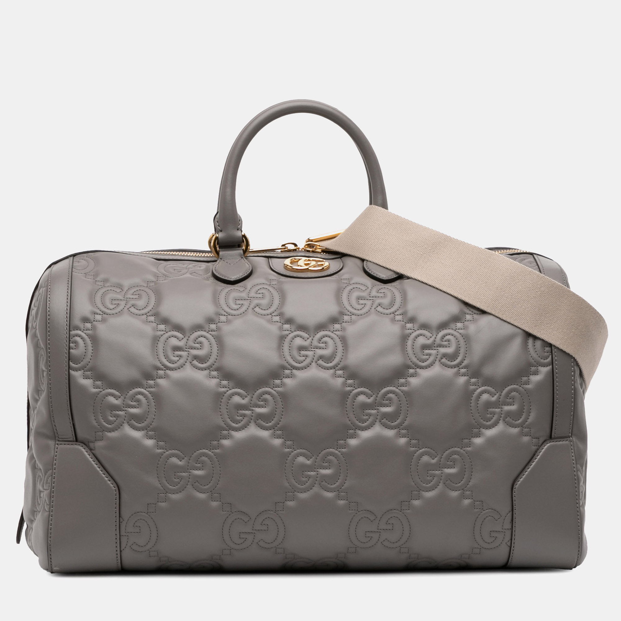 

Gucci Grey Medium GG Matelasse Leather Duffle Bag