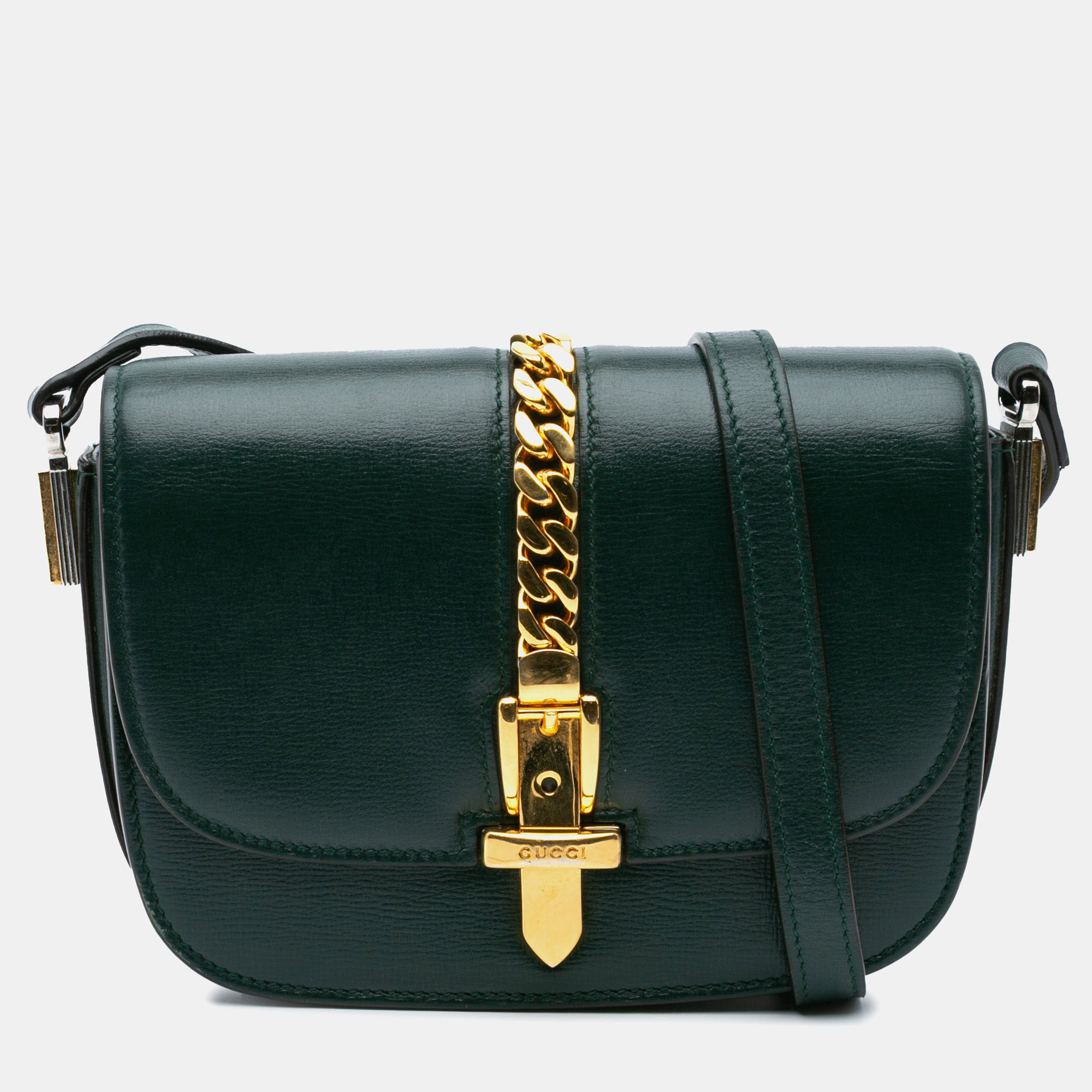 

Gucci Green Mini Leather Sylvie 1969 Crossbody