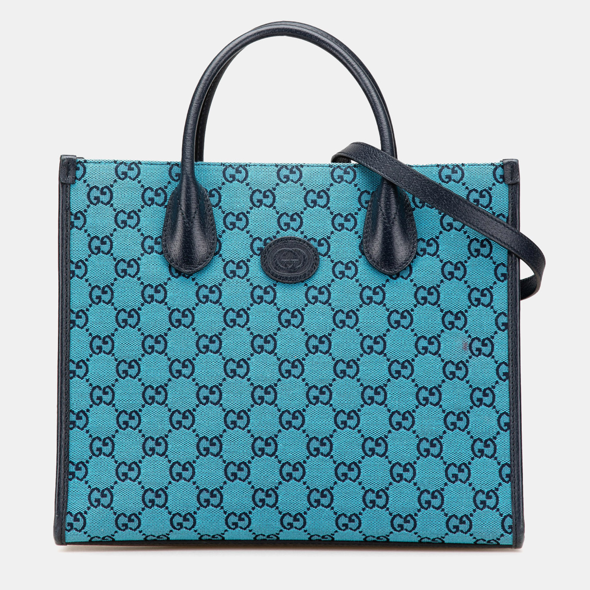 

Gucci Blue Small GG Canvas Interlocking G Tote