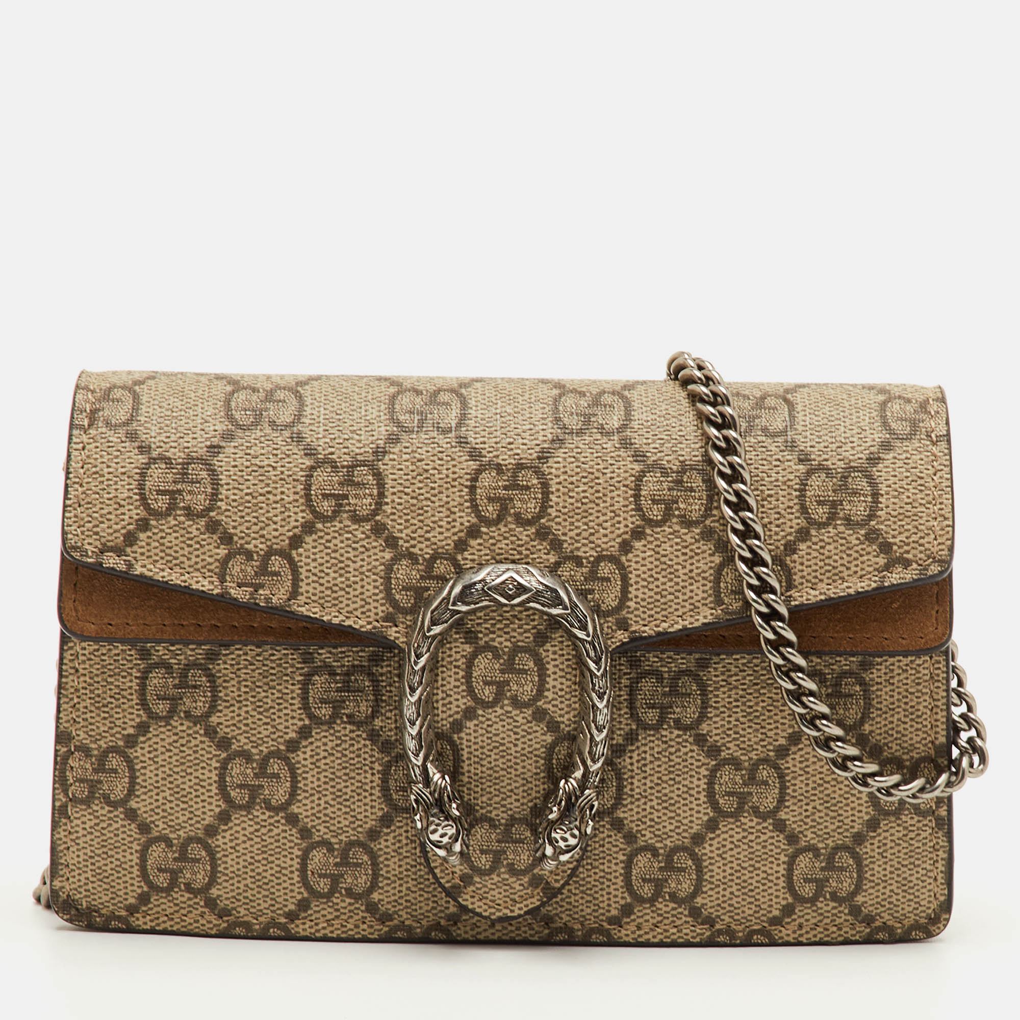 

Gucci Dionysus Super Mini Beige/Brown GG Supreme Canvas and Suede Shoulder Bag