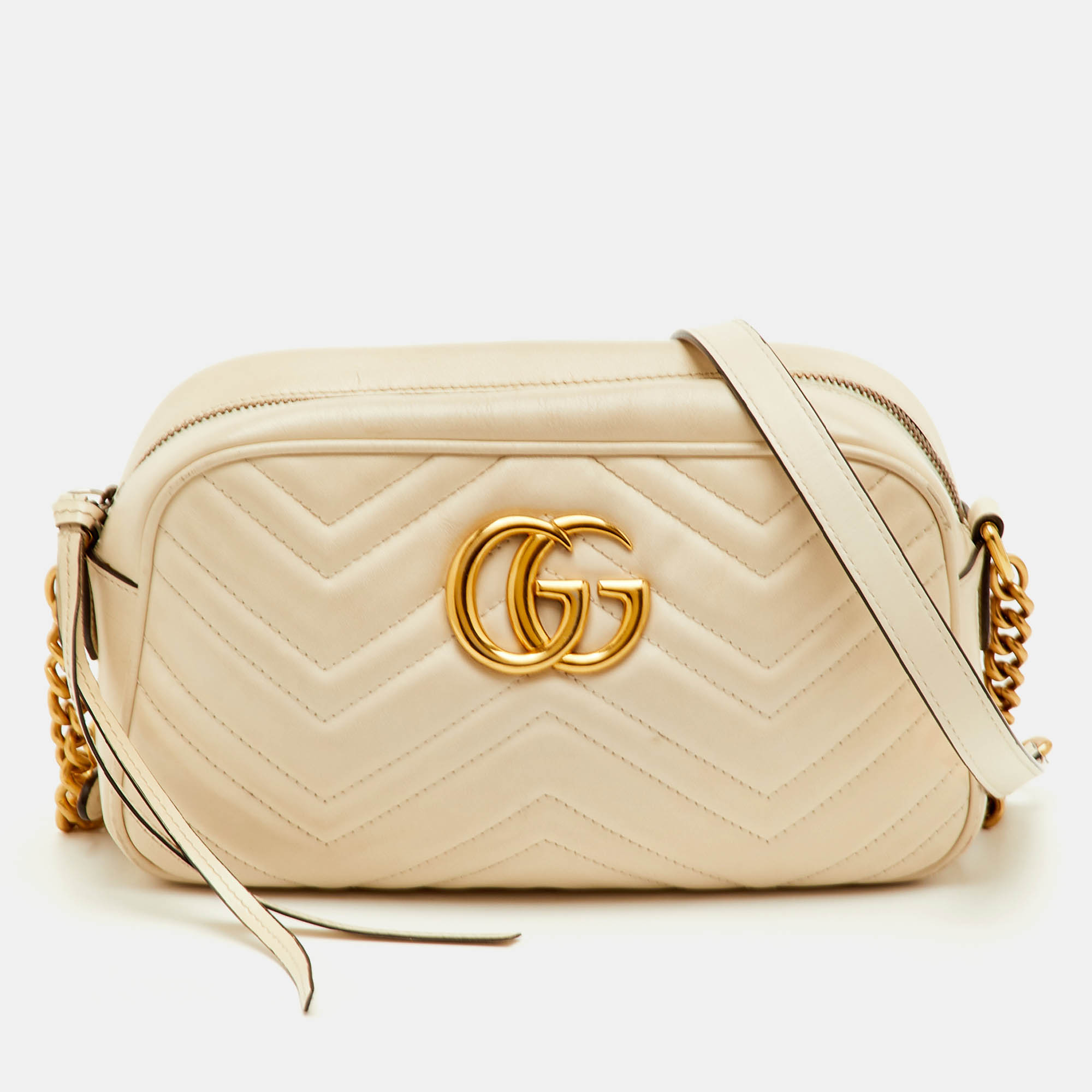 

Gucci GG Marmont  Cream Leather Camera Bag