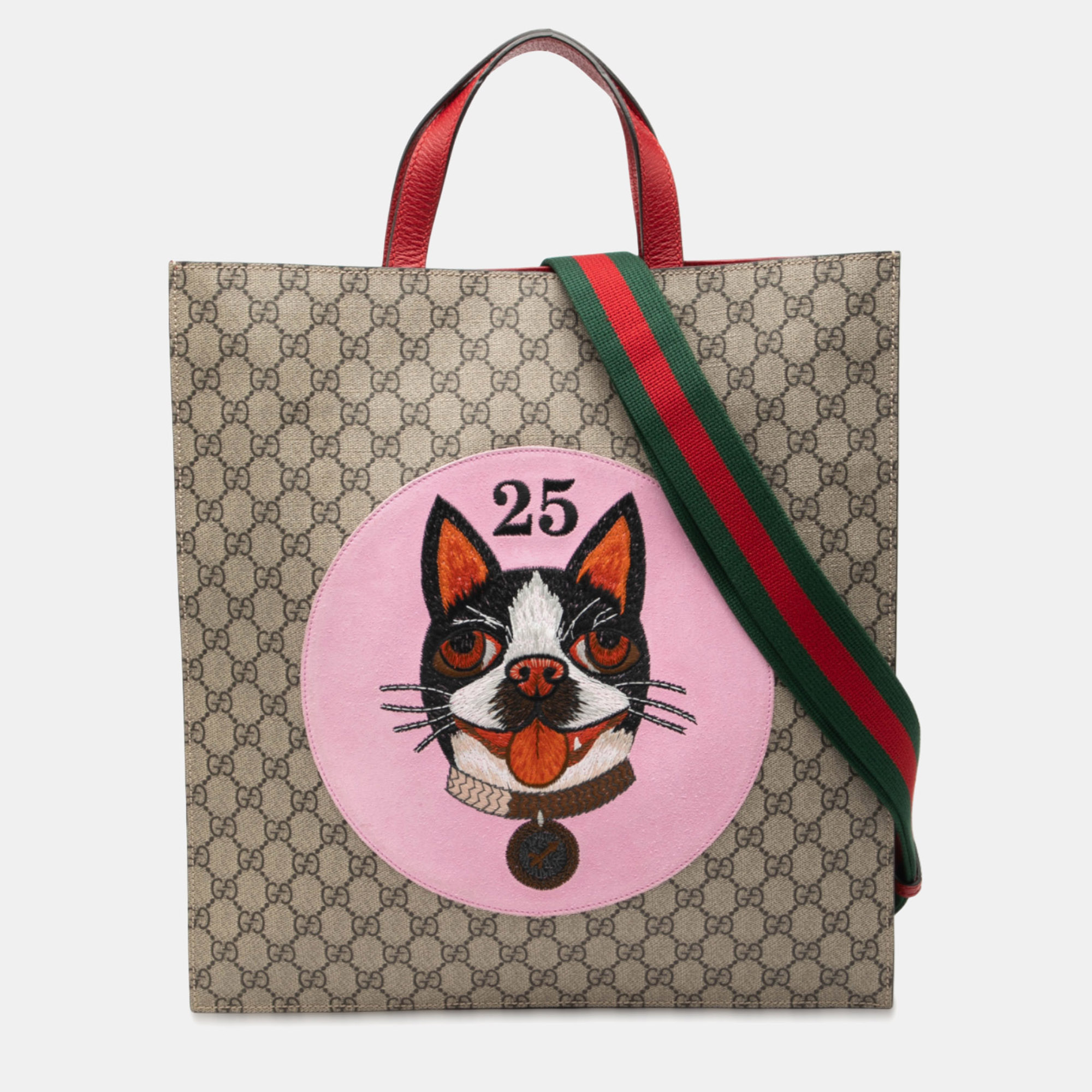 

Gucci Brown GG Supreme Web Bosco Satchel