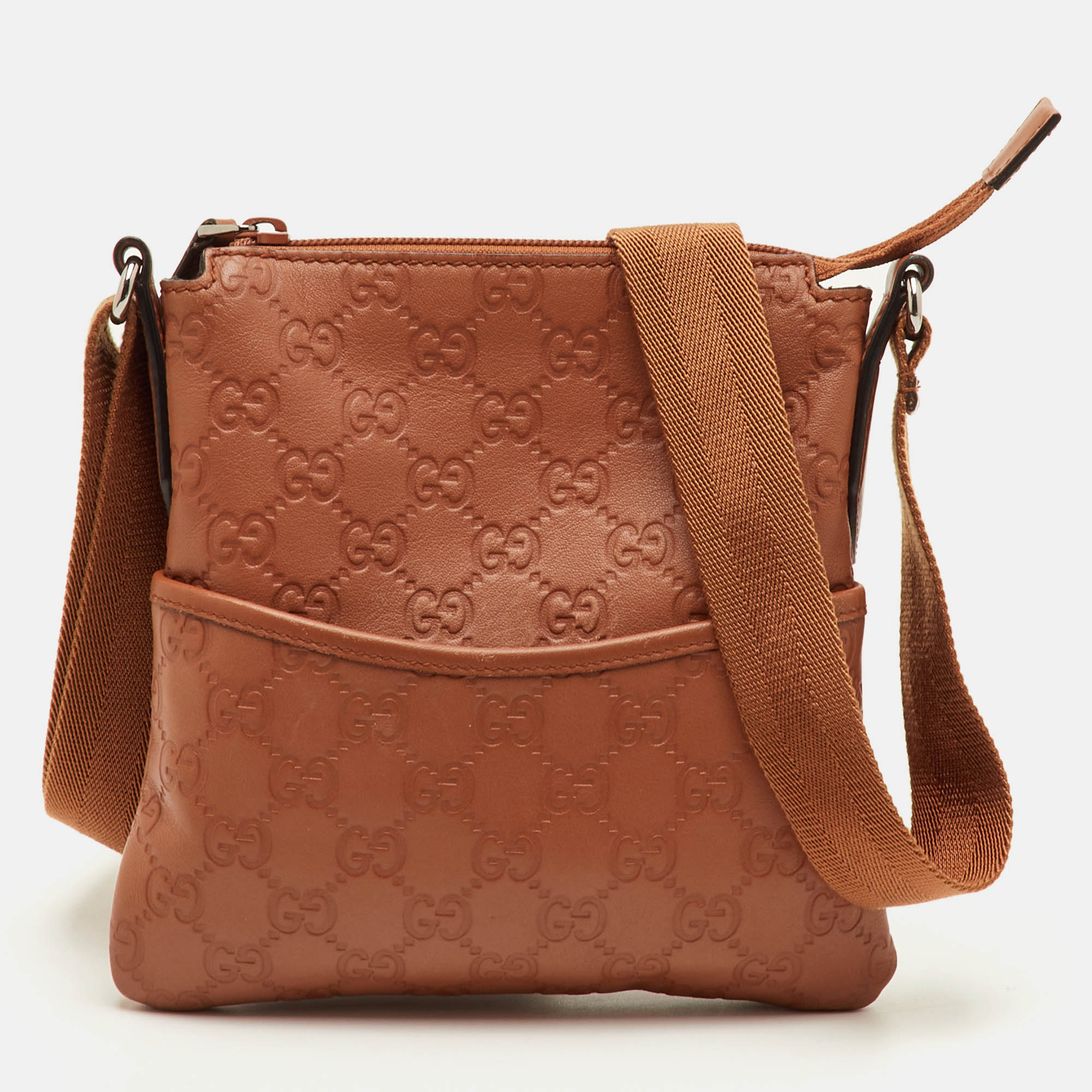 

Gucci Messenger Mini Brown Guccissima Leather Crossbody Bag
