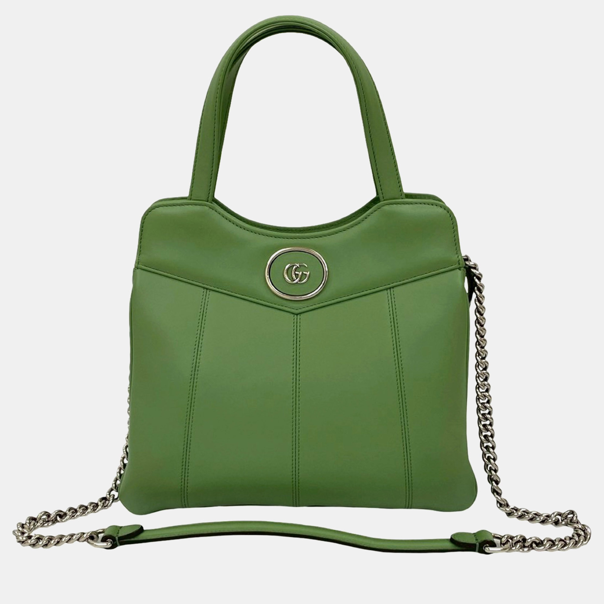 

Gucci Green Small Leather Petite GG Tote