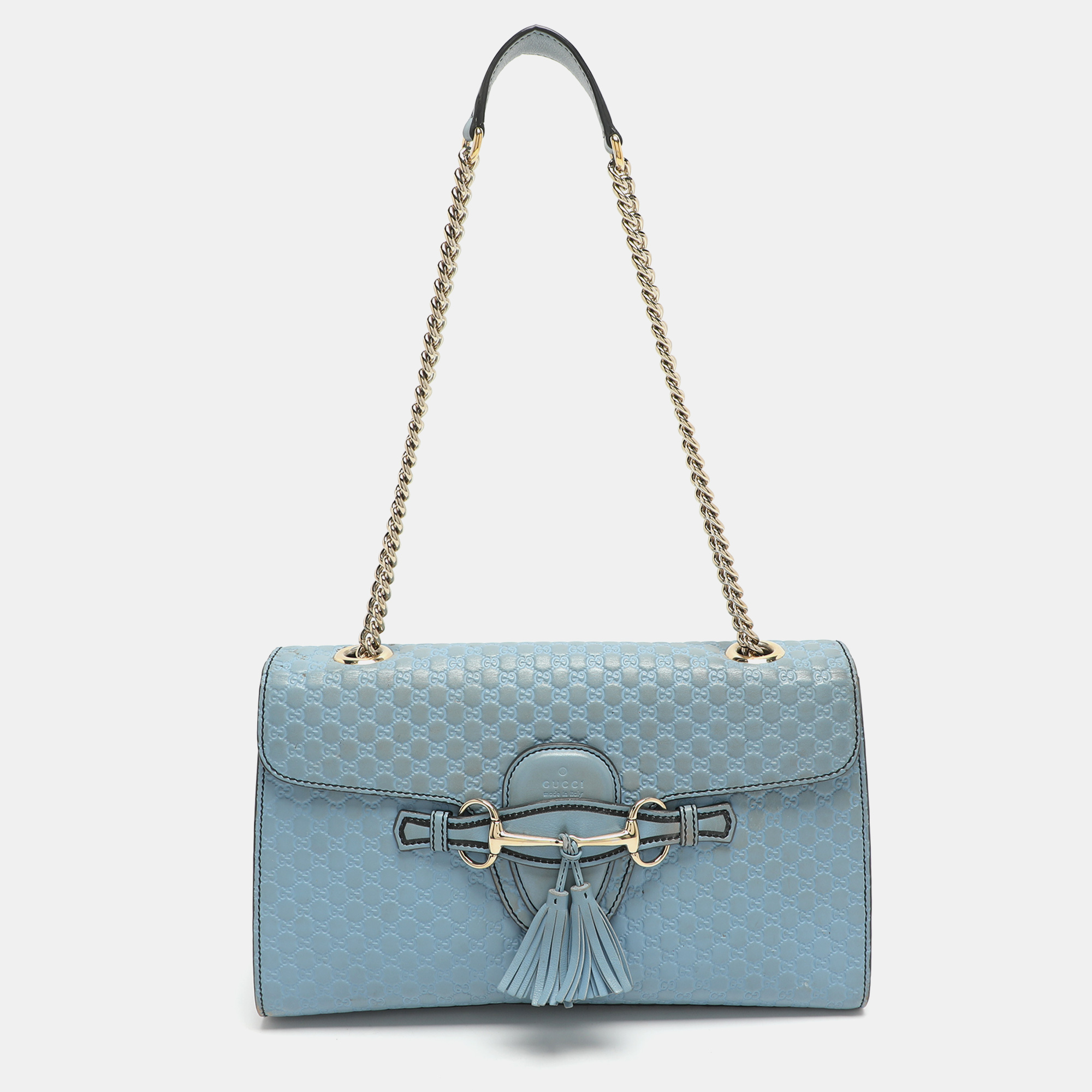 

Gucci Emily  Light Blue Microguccissima Leather Shoulder Bag