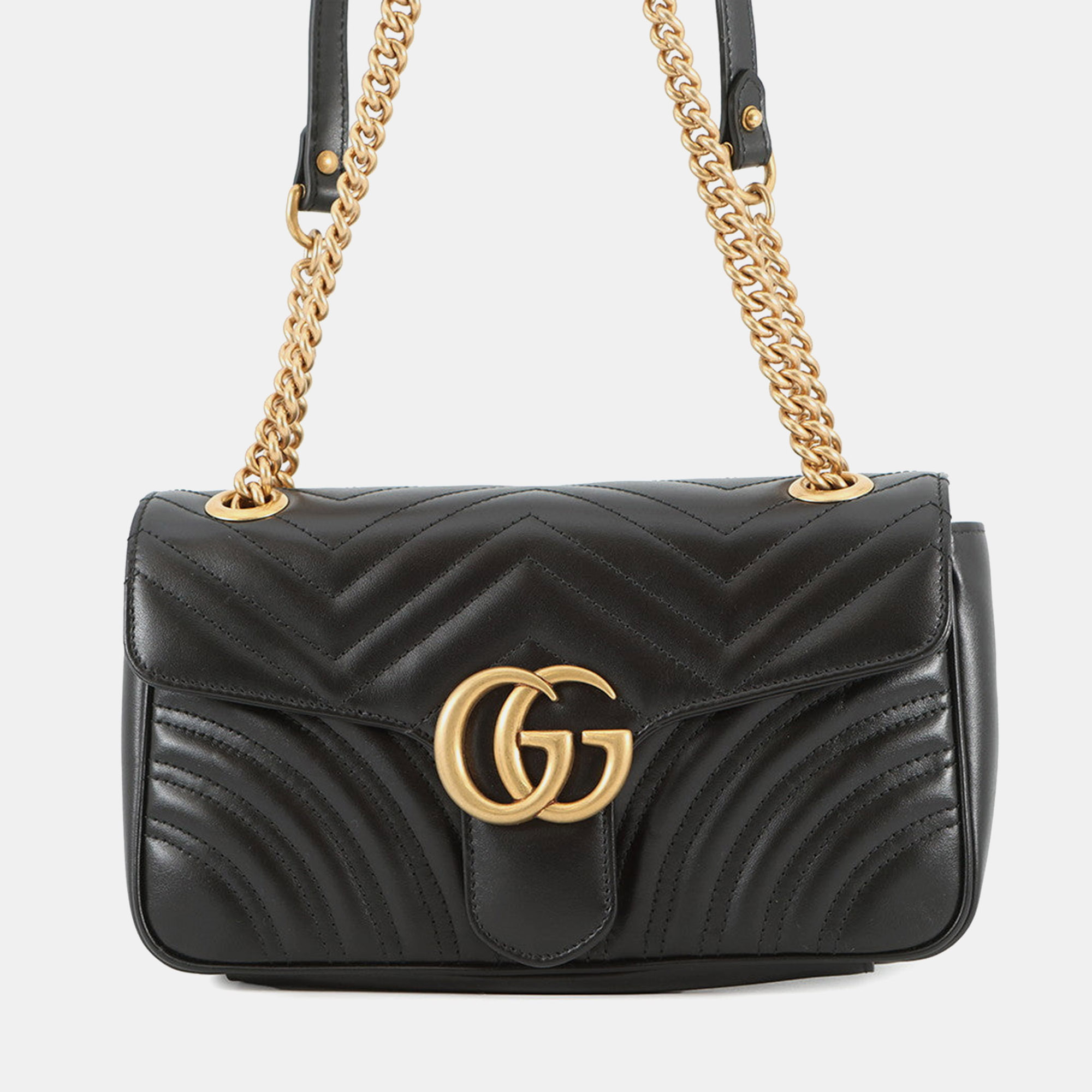 

Gucci GG Marmont Chain shoulder Bag Black Leather