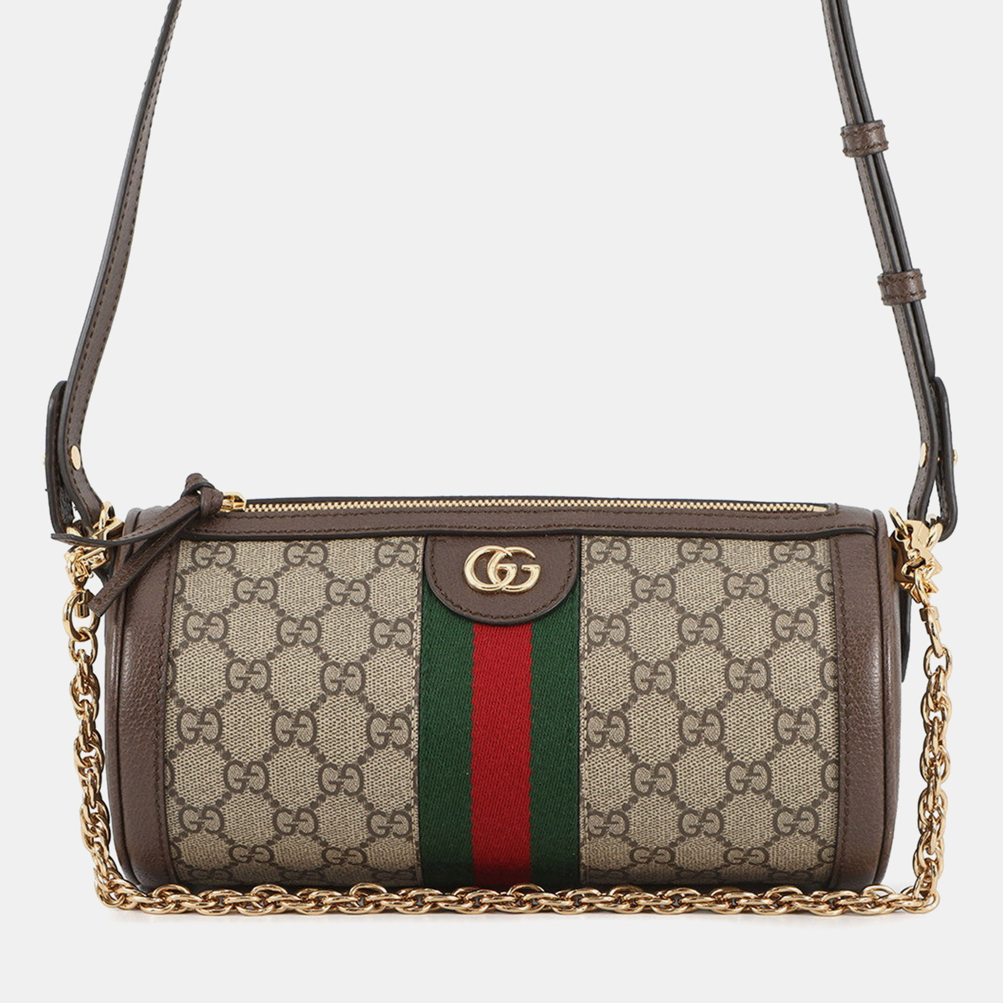 

Gucci Gg Supreme Ophidia Small Shoulder Bag Brown/Beige Leather Pvc Size Small