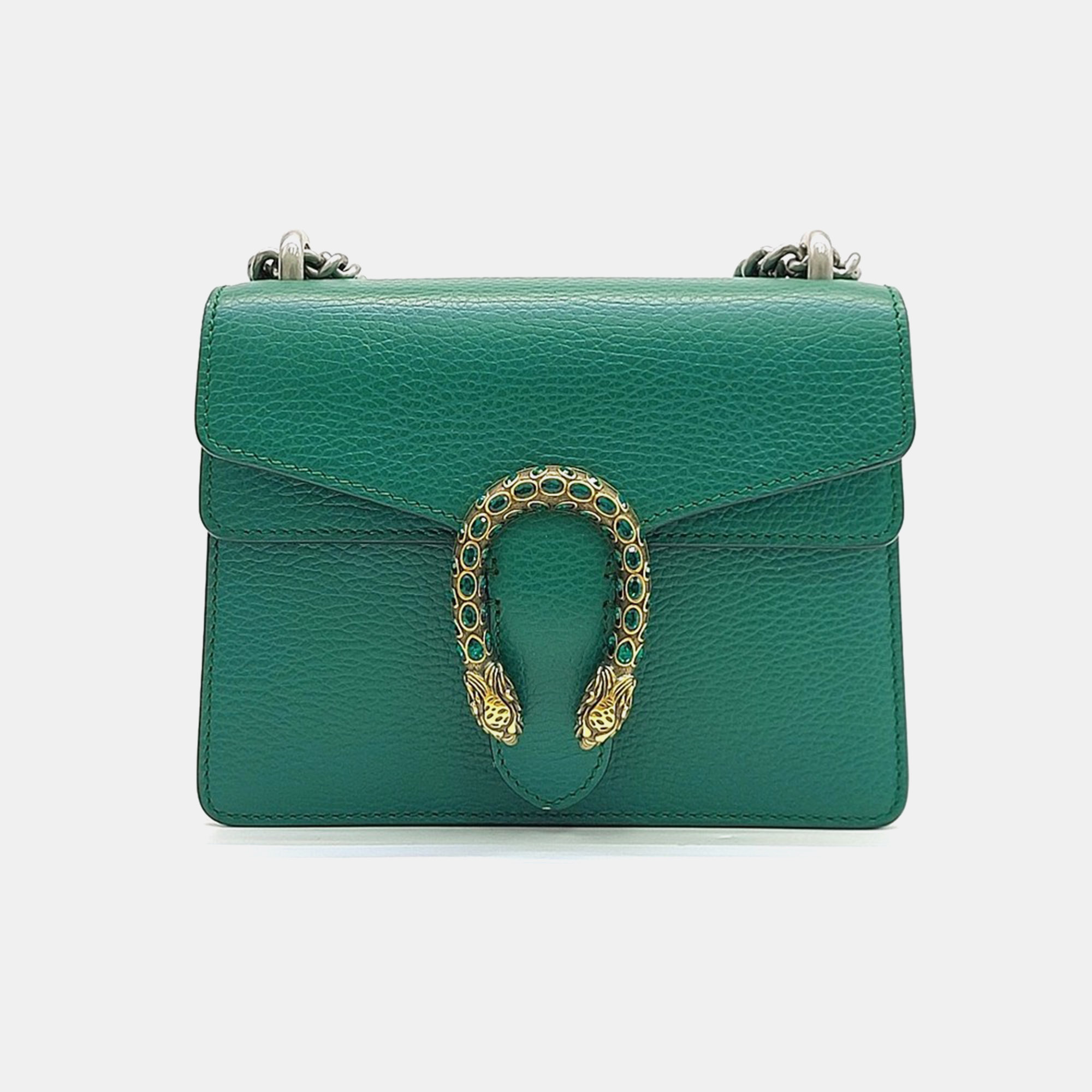 

Gucci Green Leather Dionysus Shoulder and Crossbody Bag