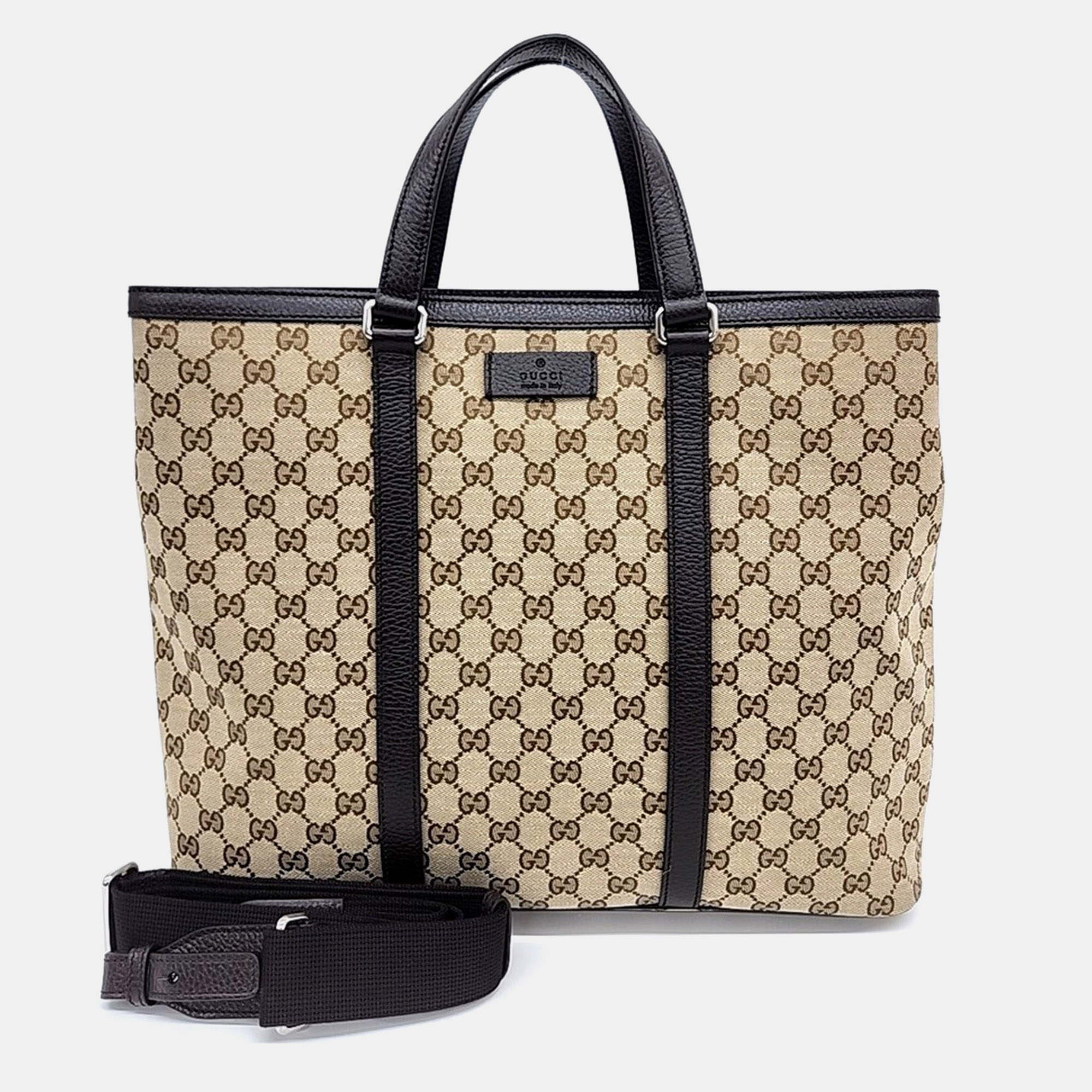 

Gucci Beige Canvas Jacquard Tote and Shoulder Bag