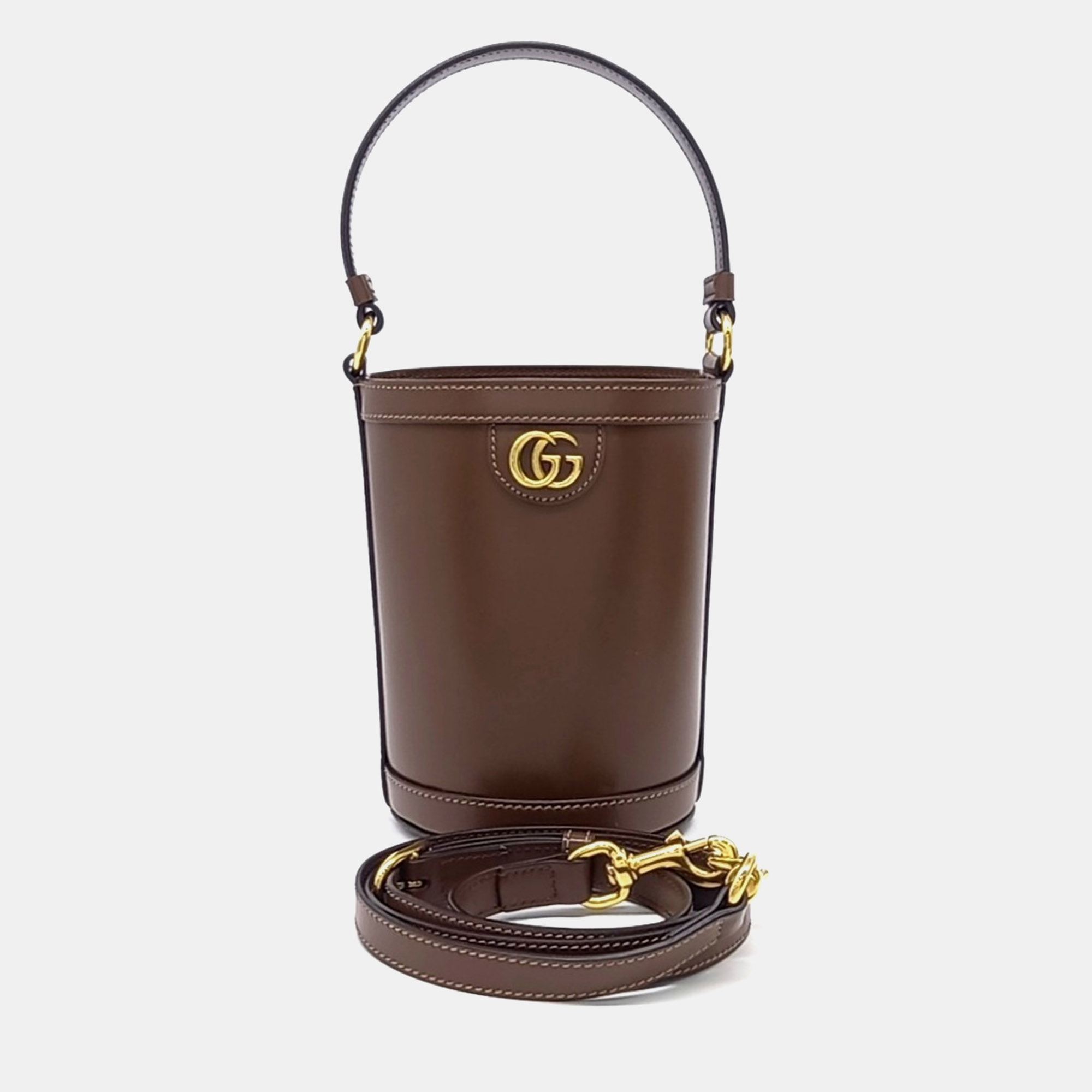 

Gucci Brown Leather Odipia Mini Bucket Bag