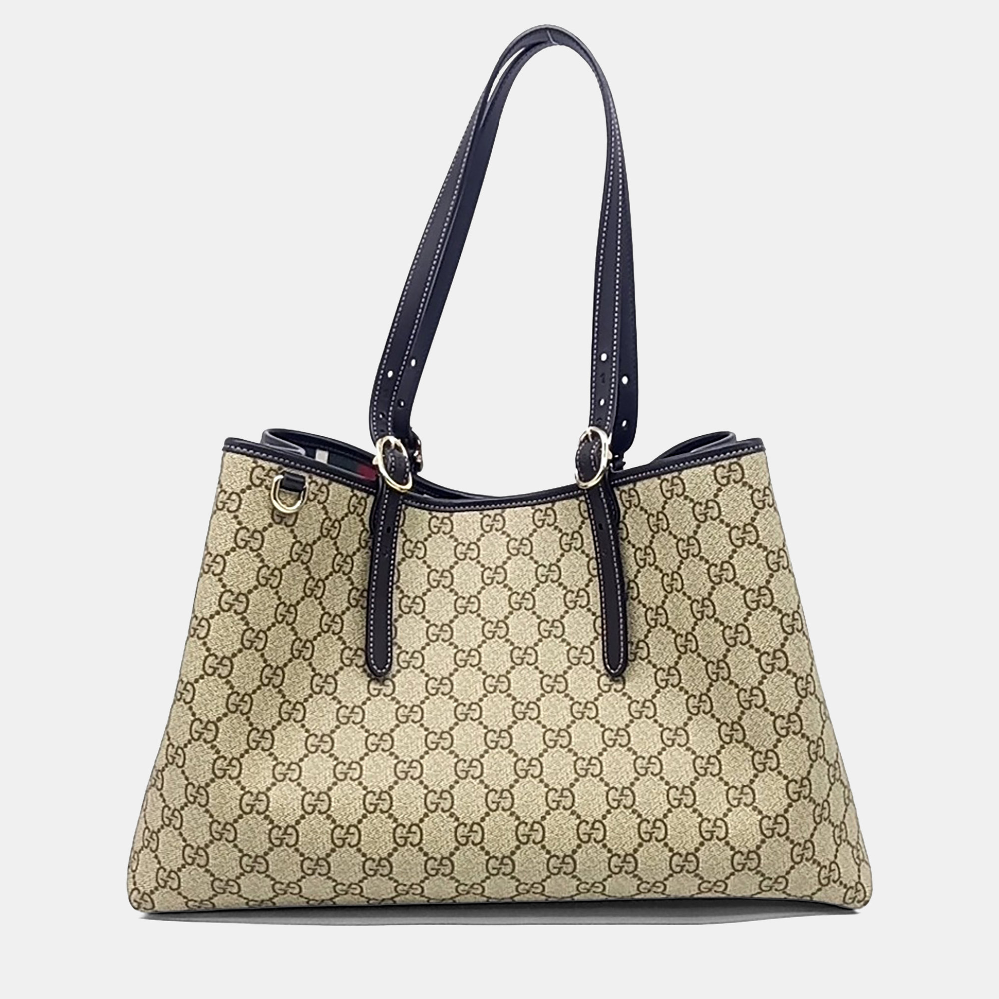 

Gucci Beige Brown Coated Canvas and Leather GG Emblem Medium Shoulder Bag