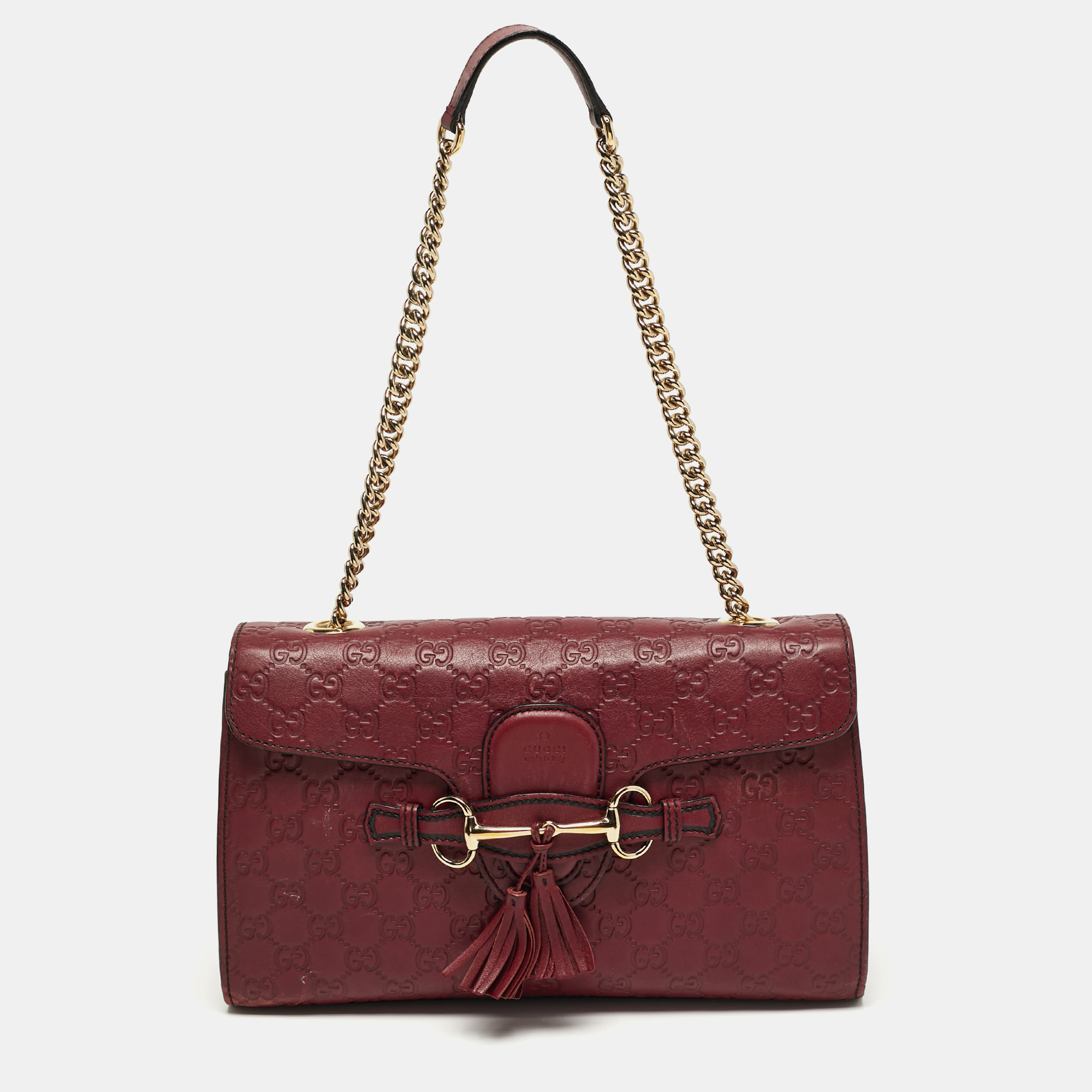 

Gucci Emily Chain  Red Guccissima Leather Shoulder Bag