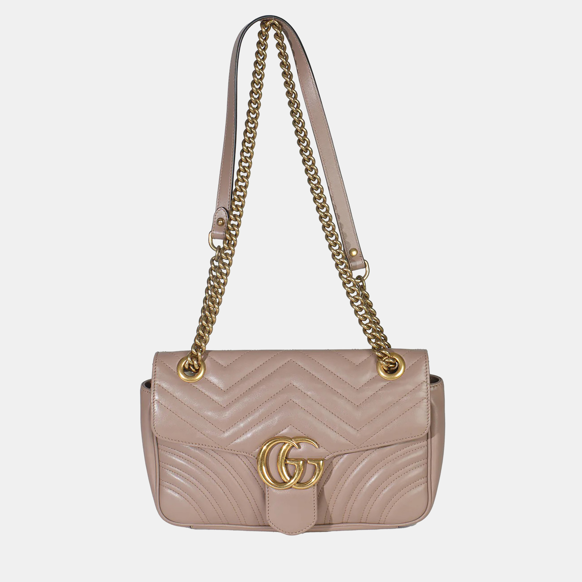 

Gucci Porcelain Rose Matelasse Calfskin Medium GG Marmont Shoulder Bag, Pink