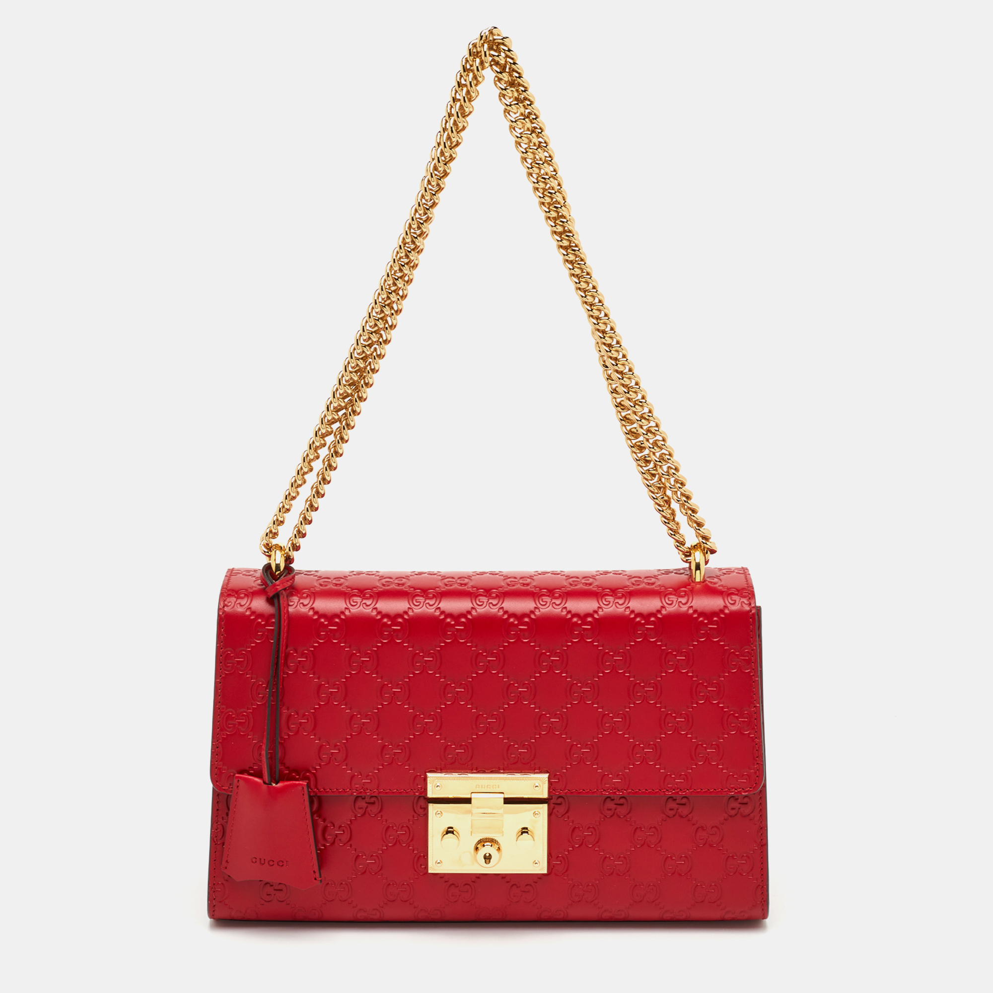 

Gucci Padlock Red Medium Guccissima Leather Shoulder Bag