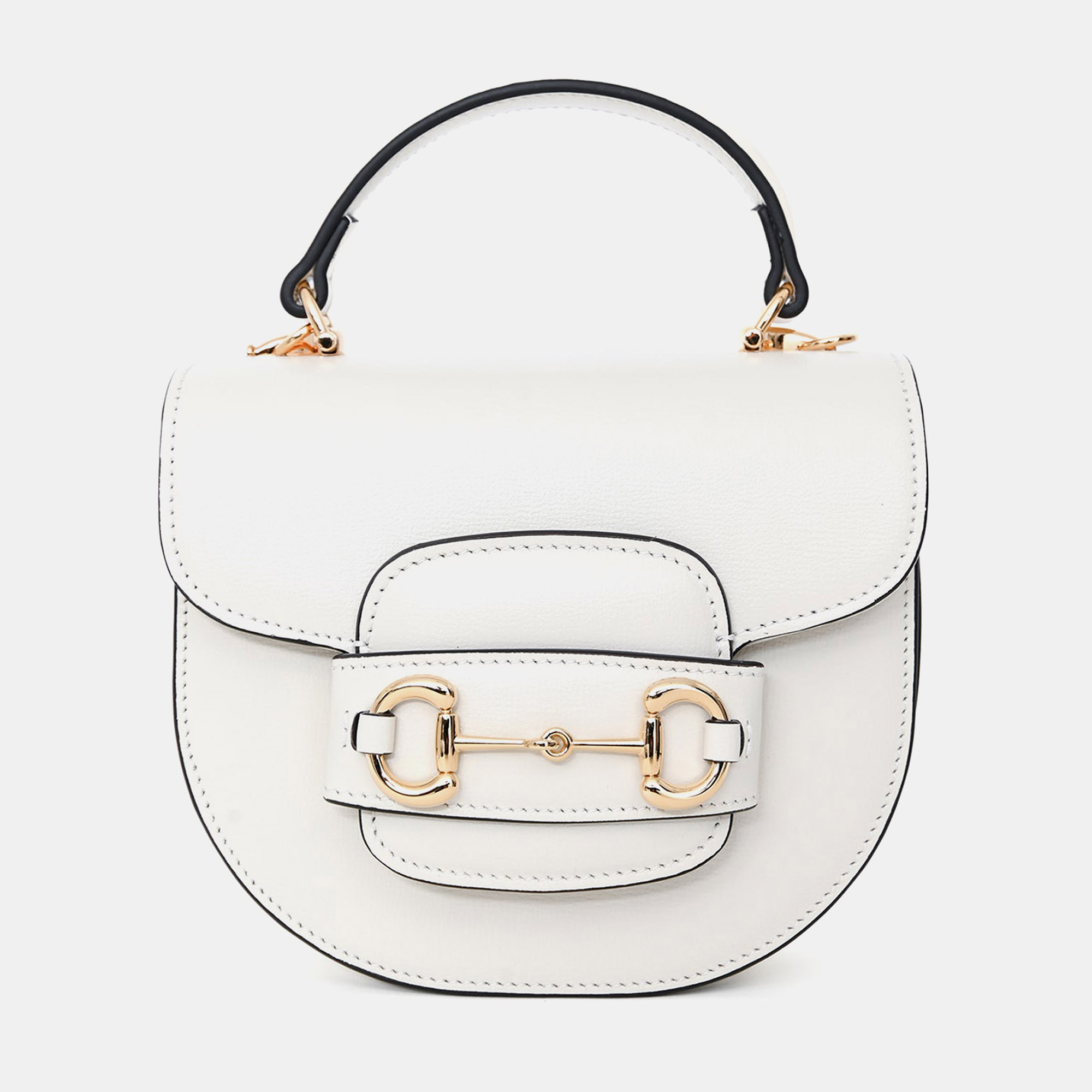 

Gucci White Leather Horsebit 1955 Mini Crossbody Bag