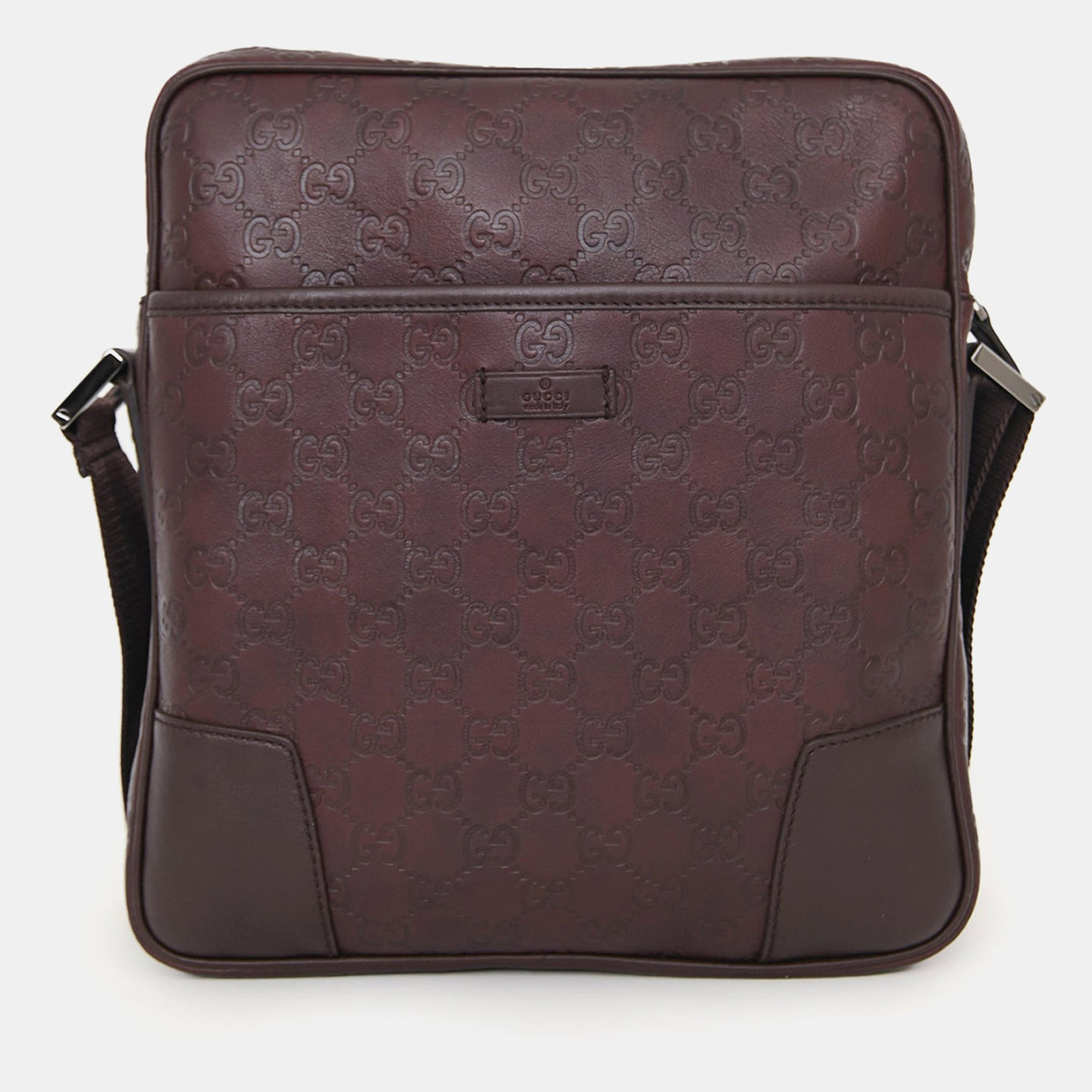 

Gucci Burgundy Leather Guccissima Messenger Crossbody