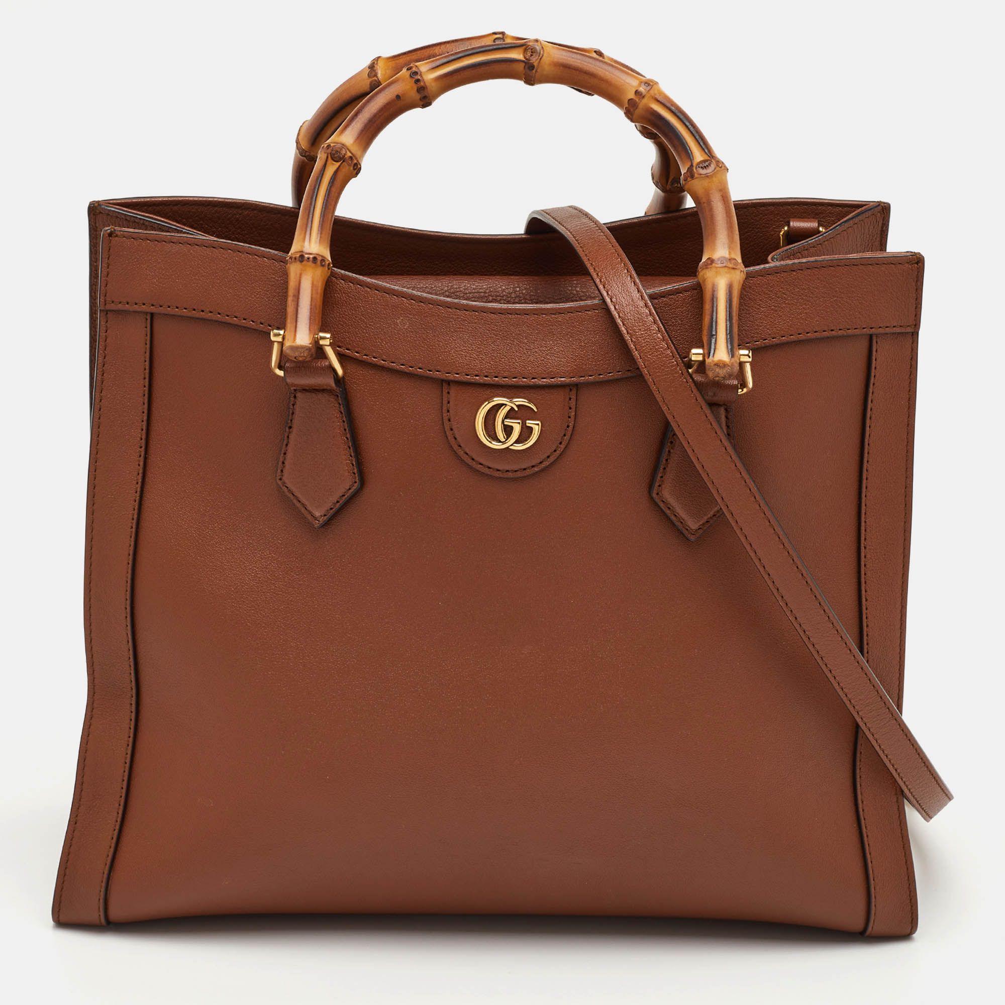 

Gucci Bamboo Diana  Brown Leather Tote