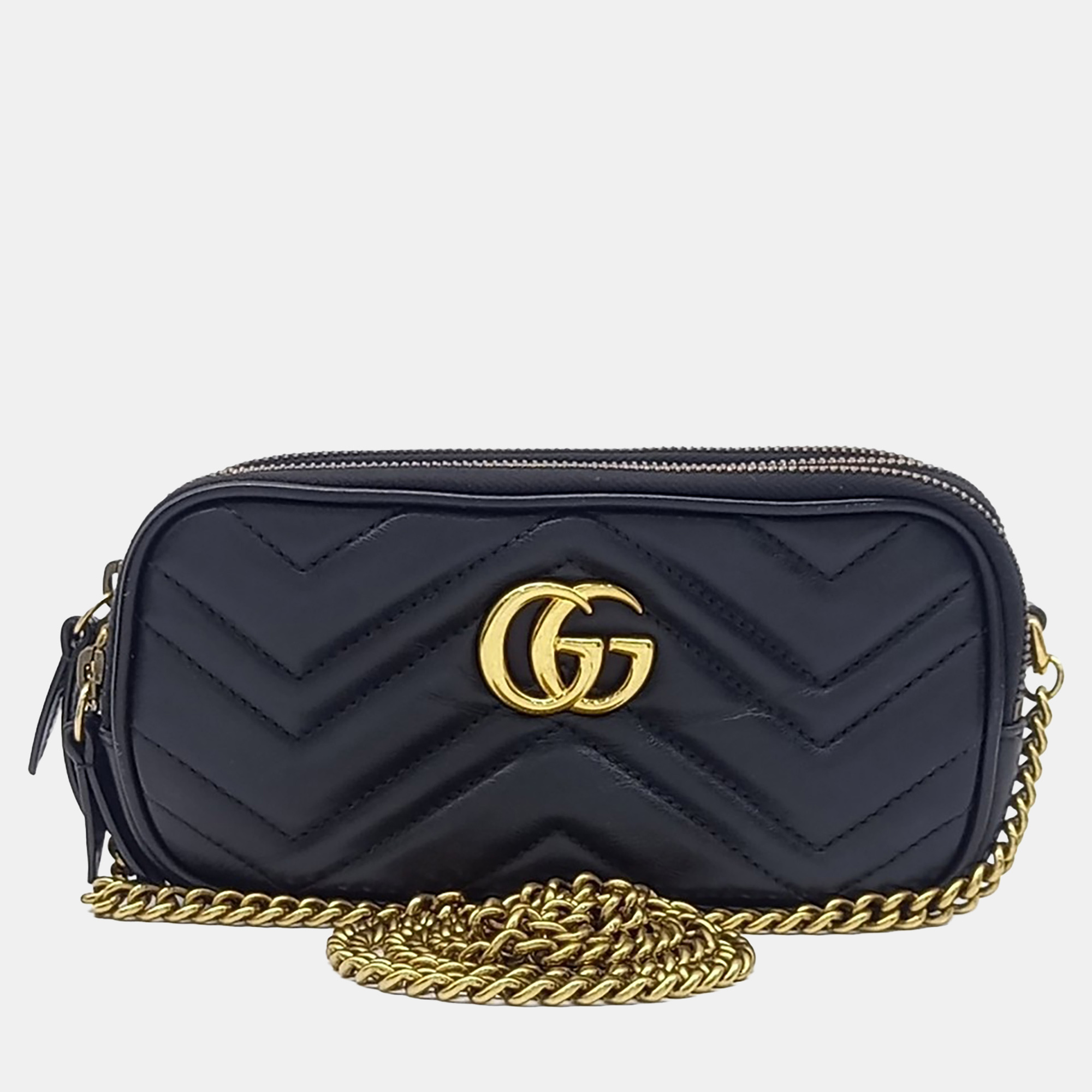 

Gucci Black Leather Marmont Crossbody Bag (546581)