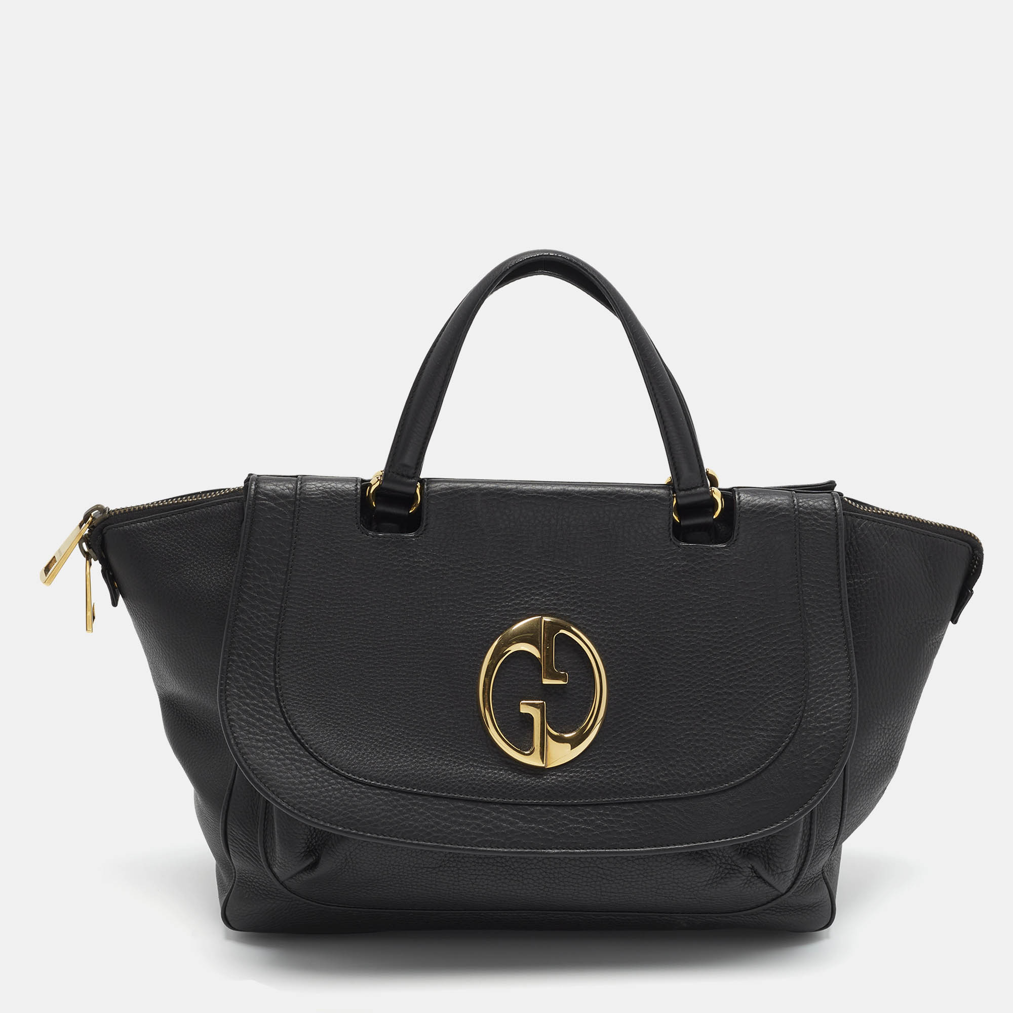 

Gucci 1973 Black Leather Top Handle Bag