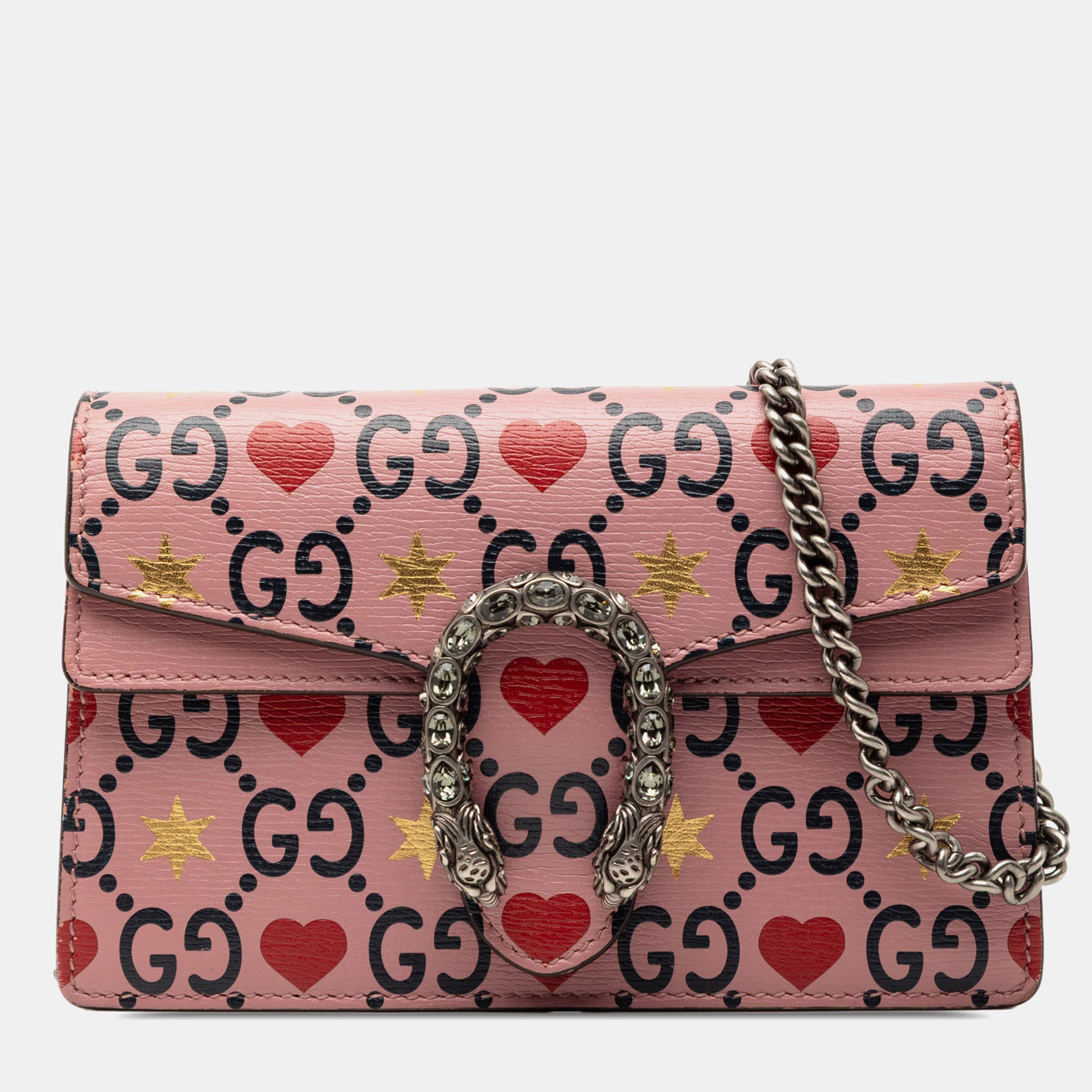 

Gucci Pink Red Mini Textured Leather Valentines Day Dionysus Crossbody