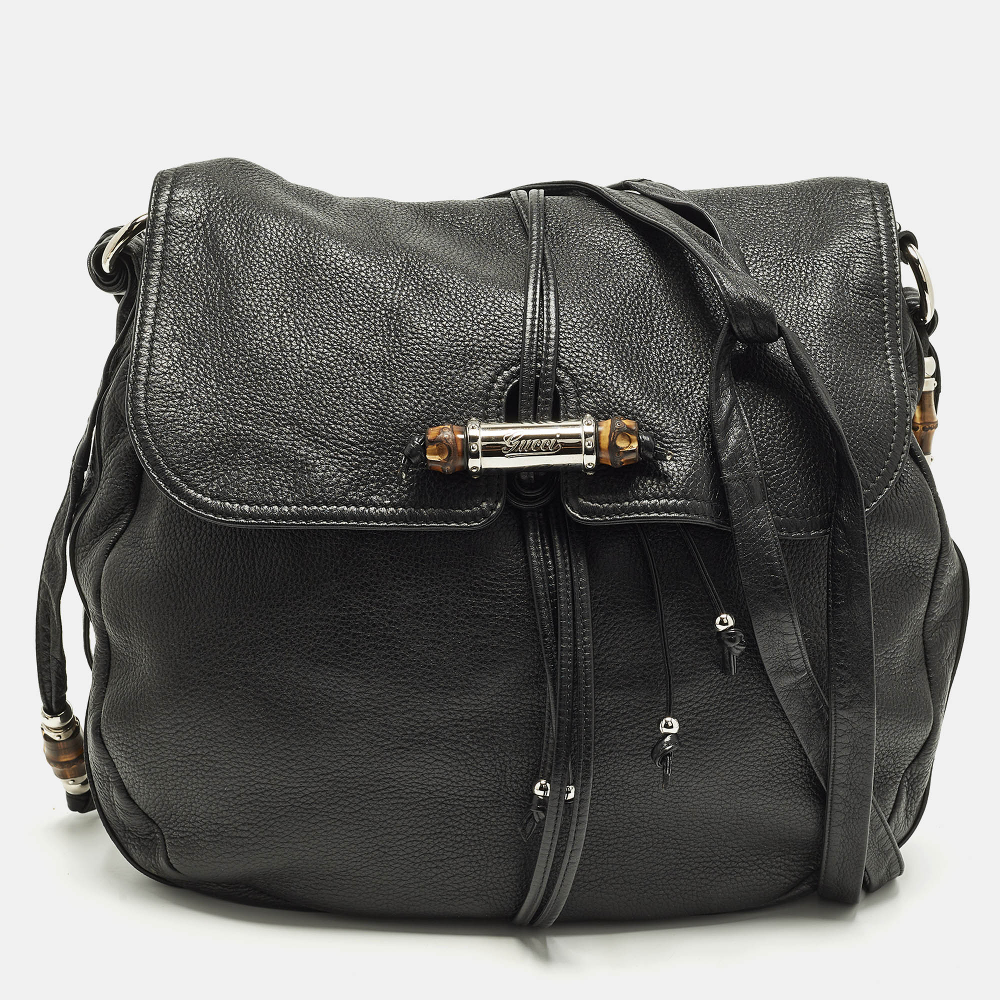 

Gucci Jungle  Black Leather Shoulder Bag