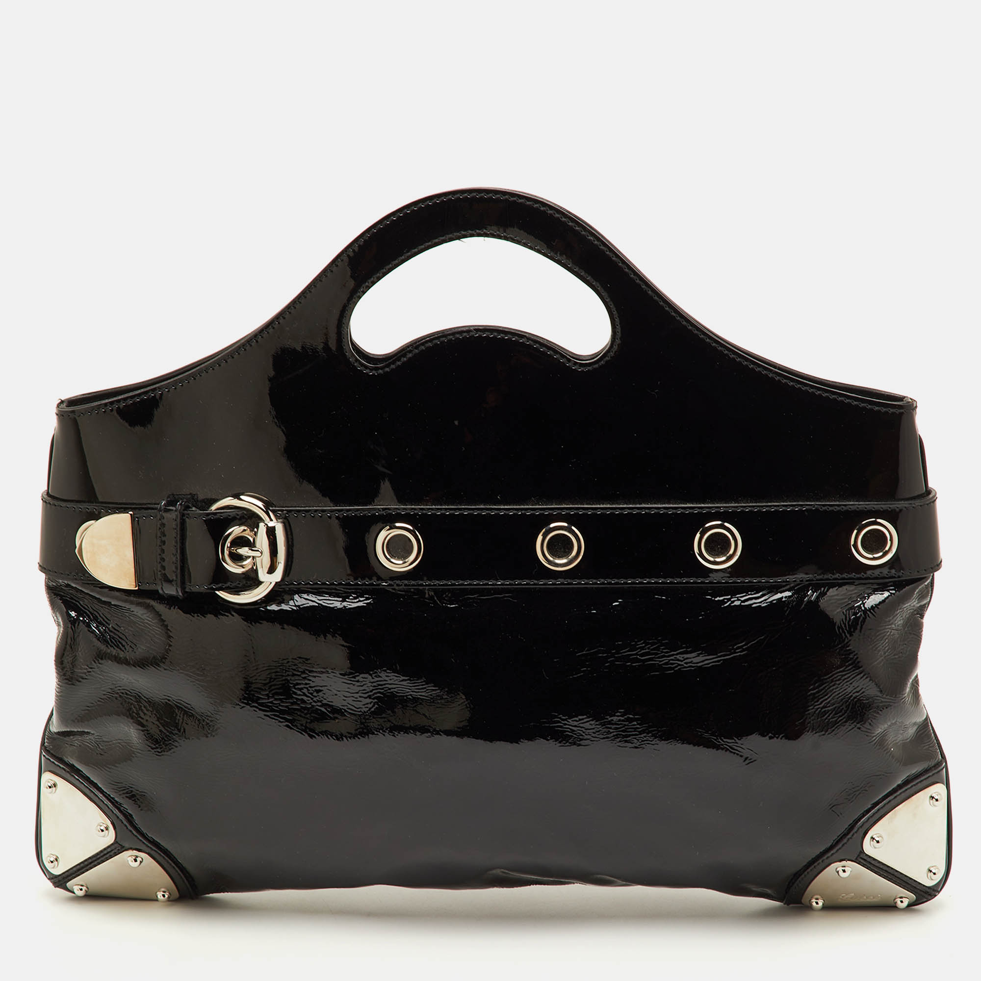 

Gucci Romy Black Patent Leather Satchel