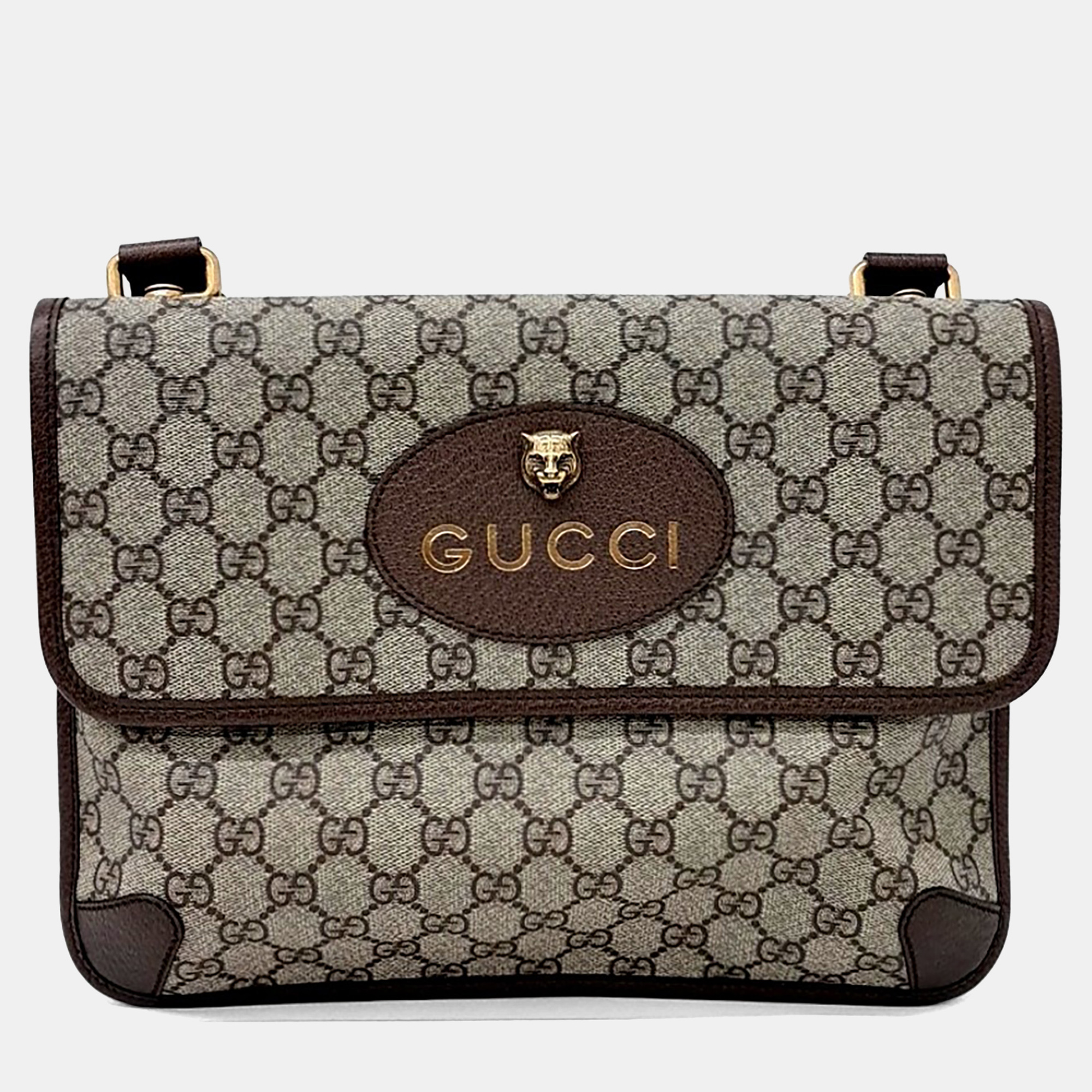 

Gucci Brown Leather and PVC GG Supreme Messenger Bag