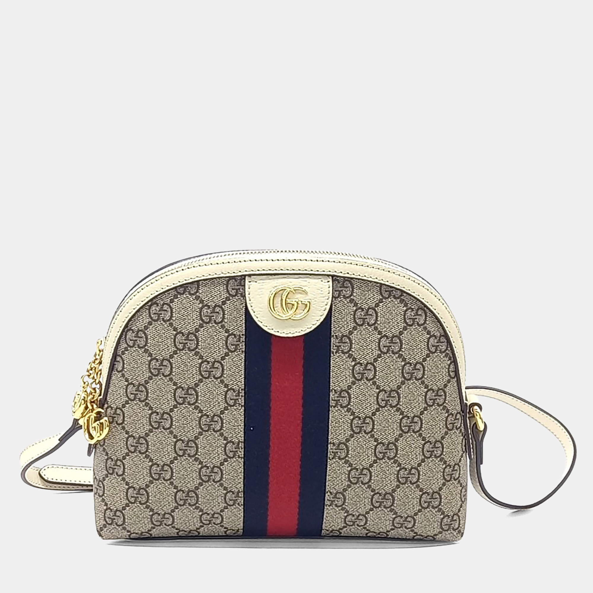 

Gucci Brown White Leather and PVC Ophidia Supreme Crossbody Bag