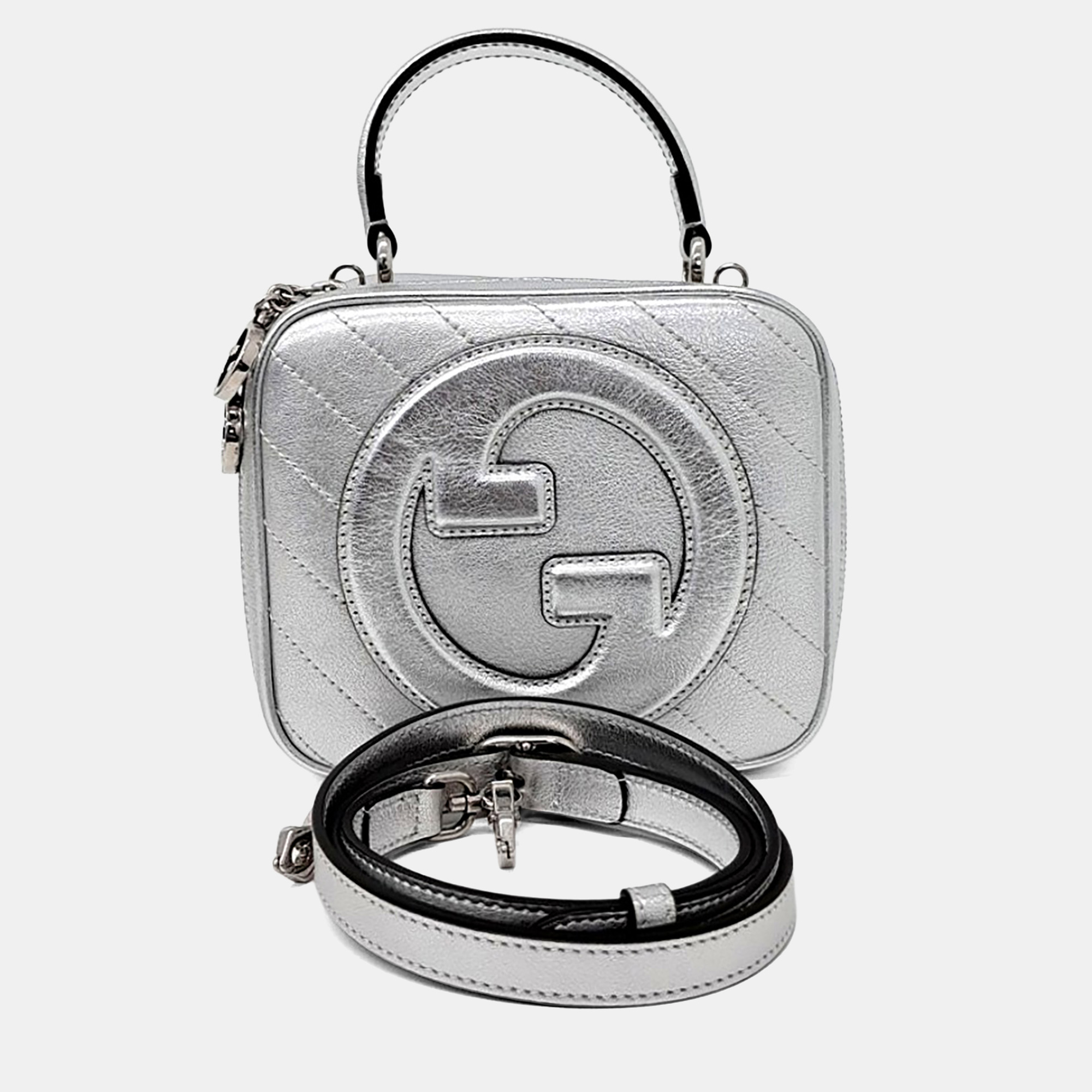 

Gucci Silver Leather Blondie Top Handle Bag