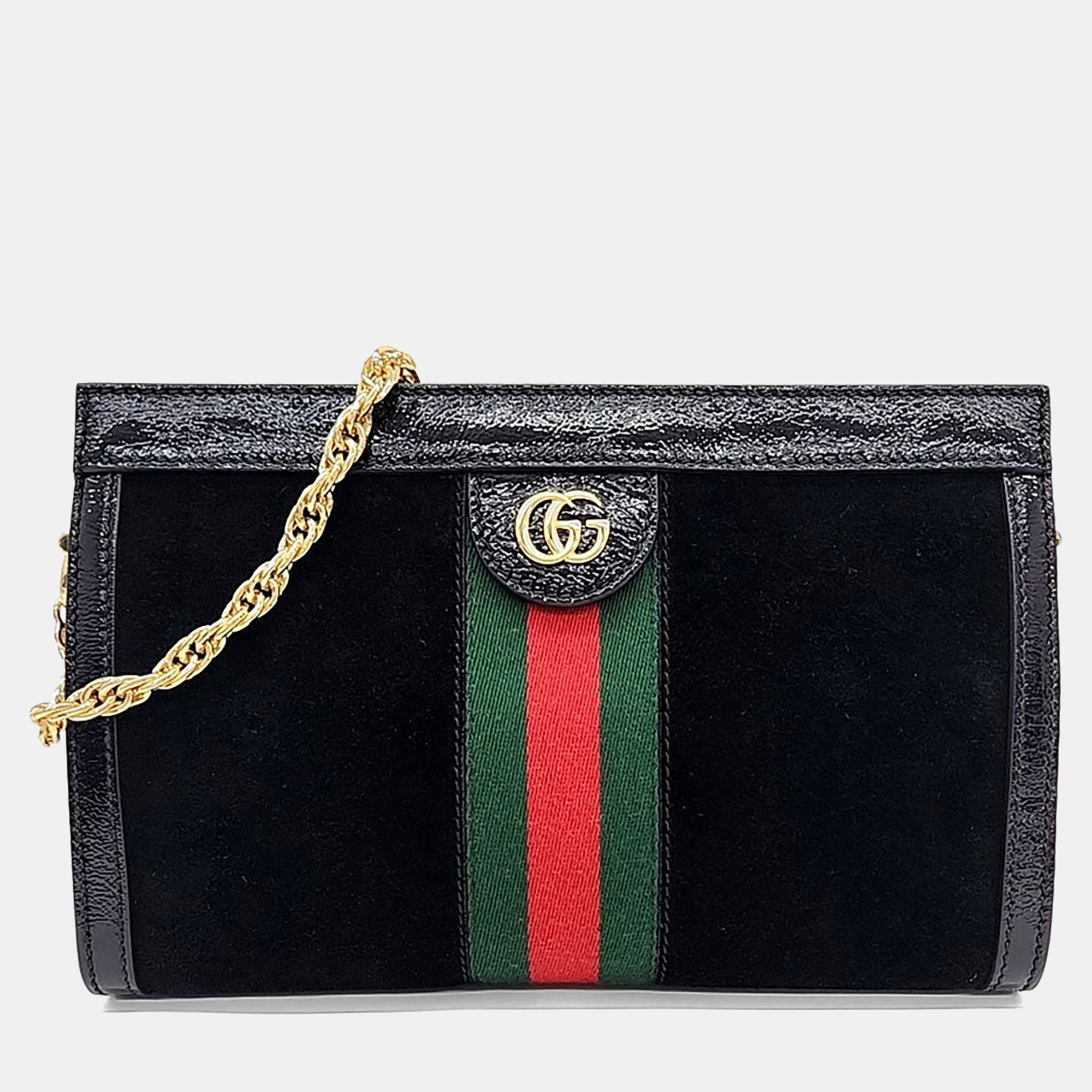 

Gucci Black Suede Ophidia GG Suede Shoulder Bag