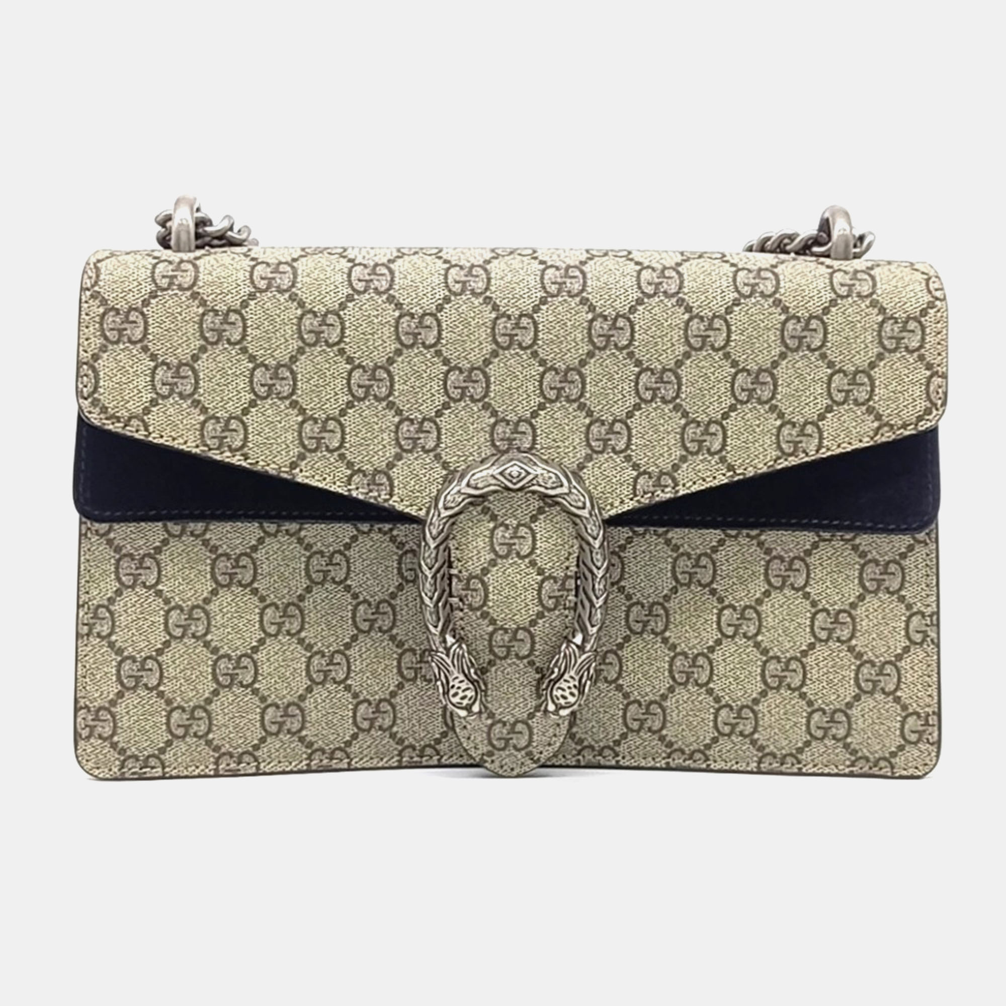 

Gucci Beige, Black Canvas Dionysus Chain Shoulder Bag