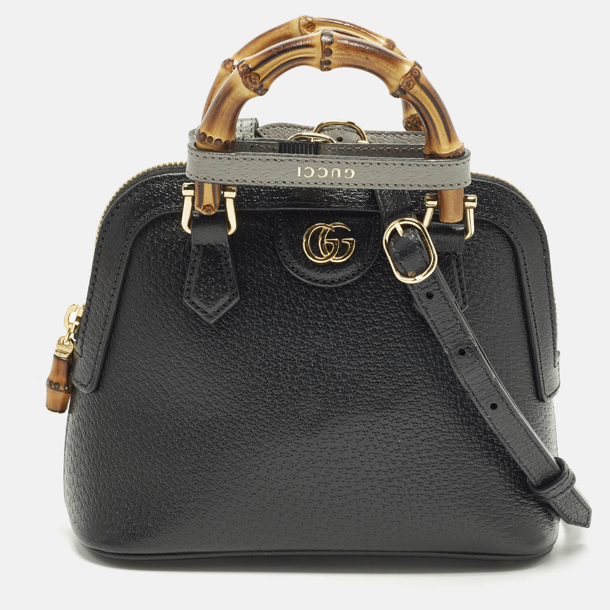 

Gucci Bamboo Diana Mini Black Leather Dome Satchel