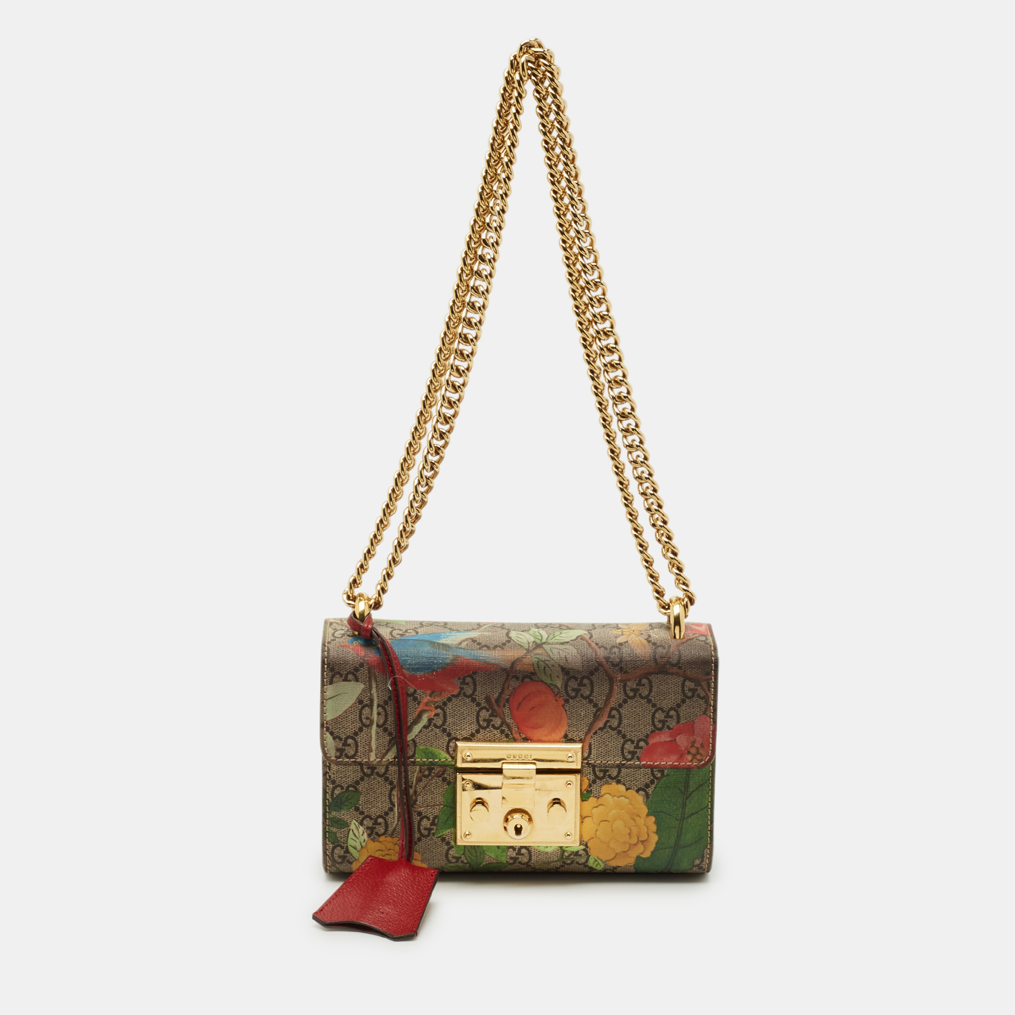 

Gucci Padlock Small Multicolor Tian Print GG Supreme Canvas Shoulder Bag