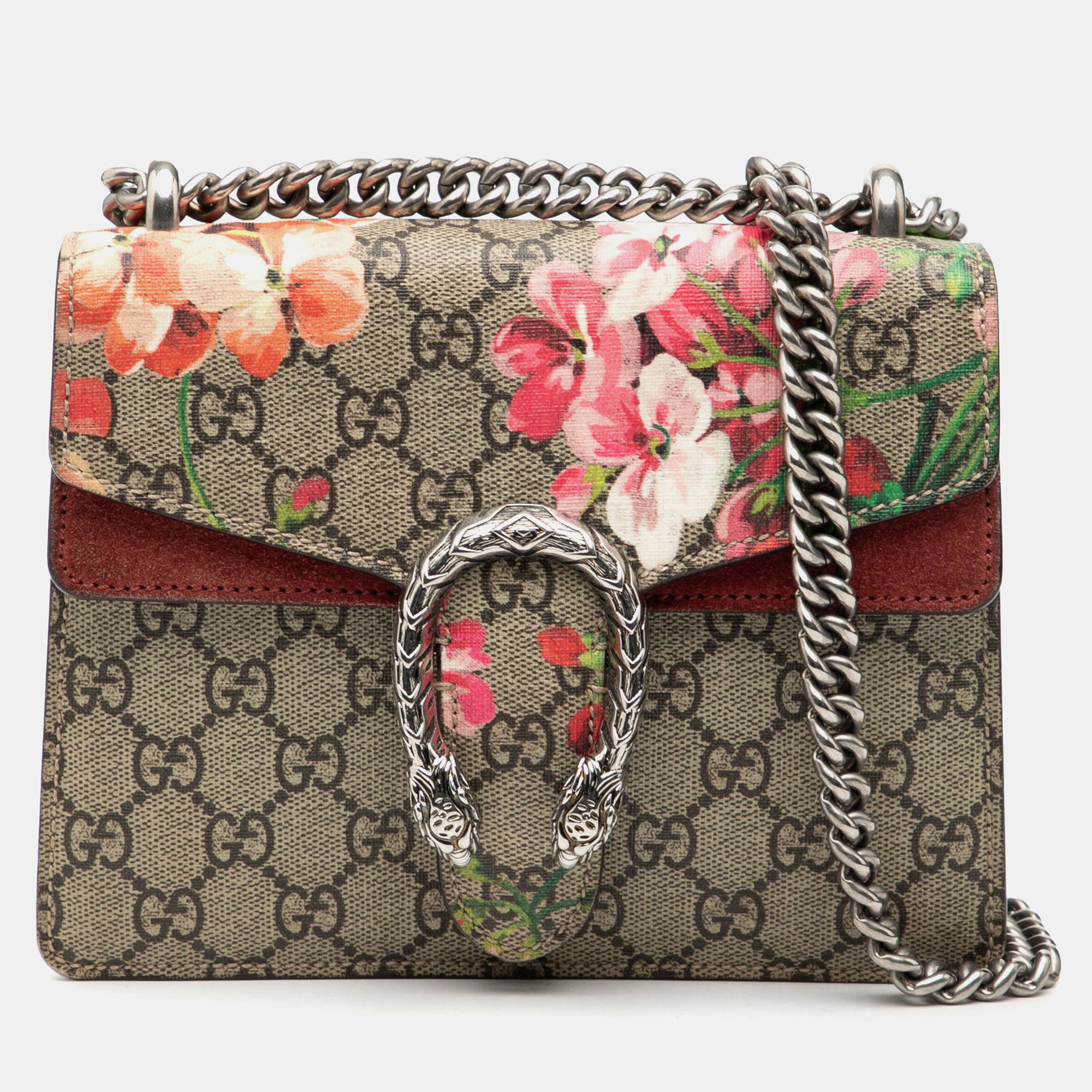 

Gucci Brown, Red Small GG Supreme Blooms Dionysus Crossbody