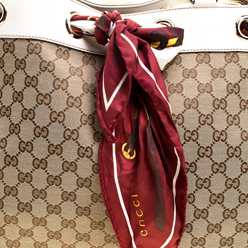 Gucci GG Canvas Positano Scarf Tote Bag (SHG-33355) – LuxeDH